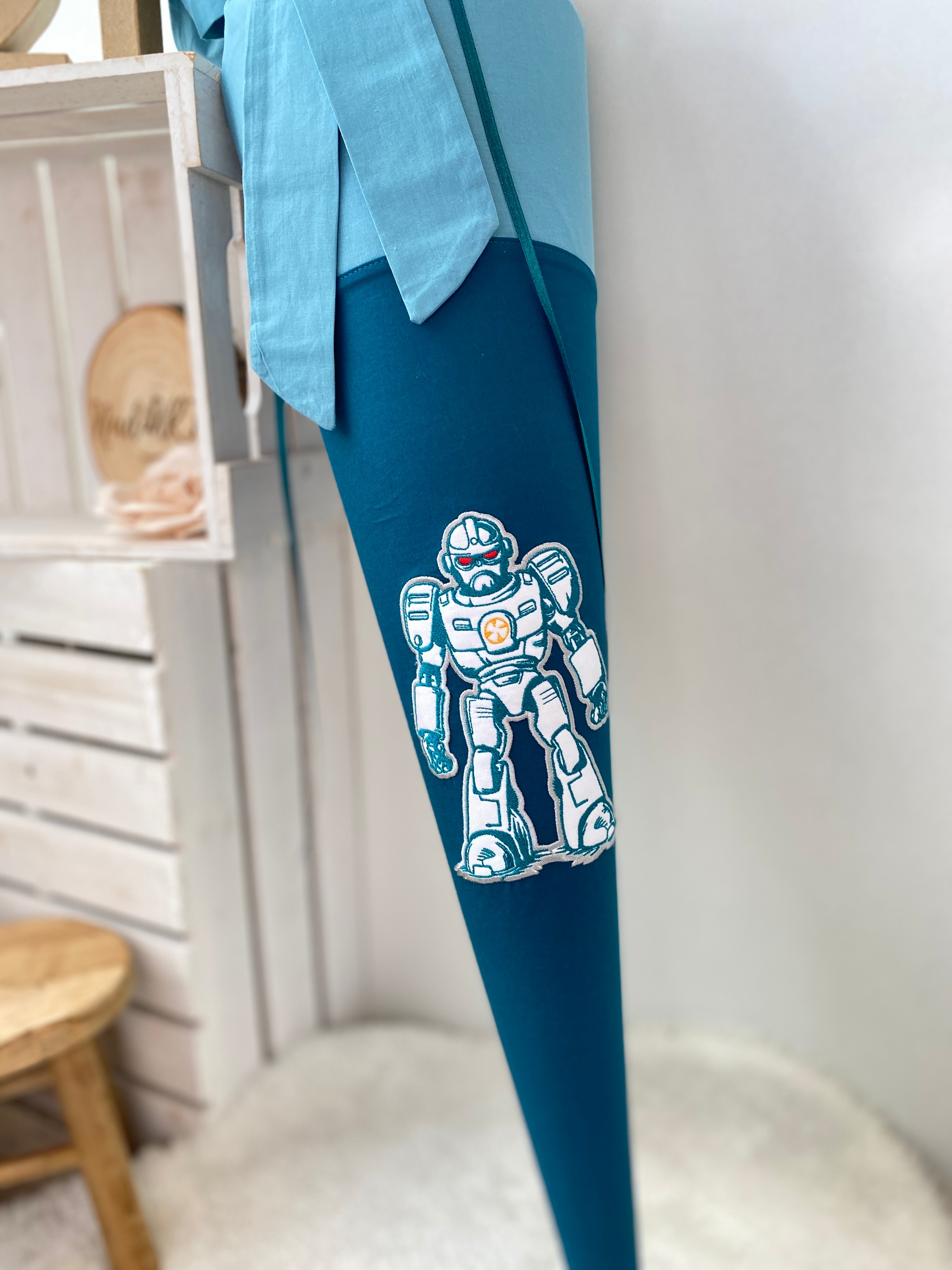 Schultüte Roboter in petrol