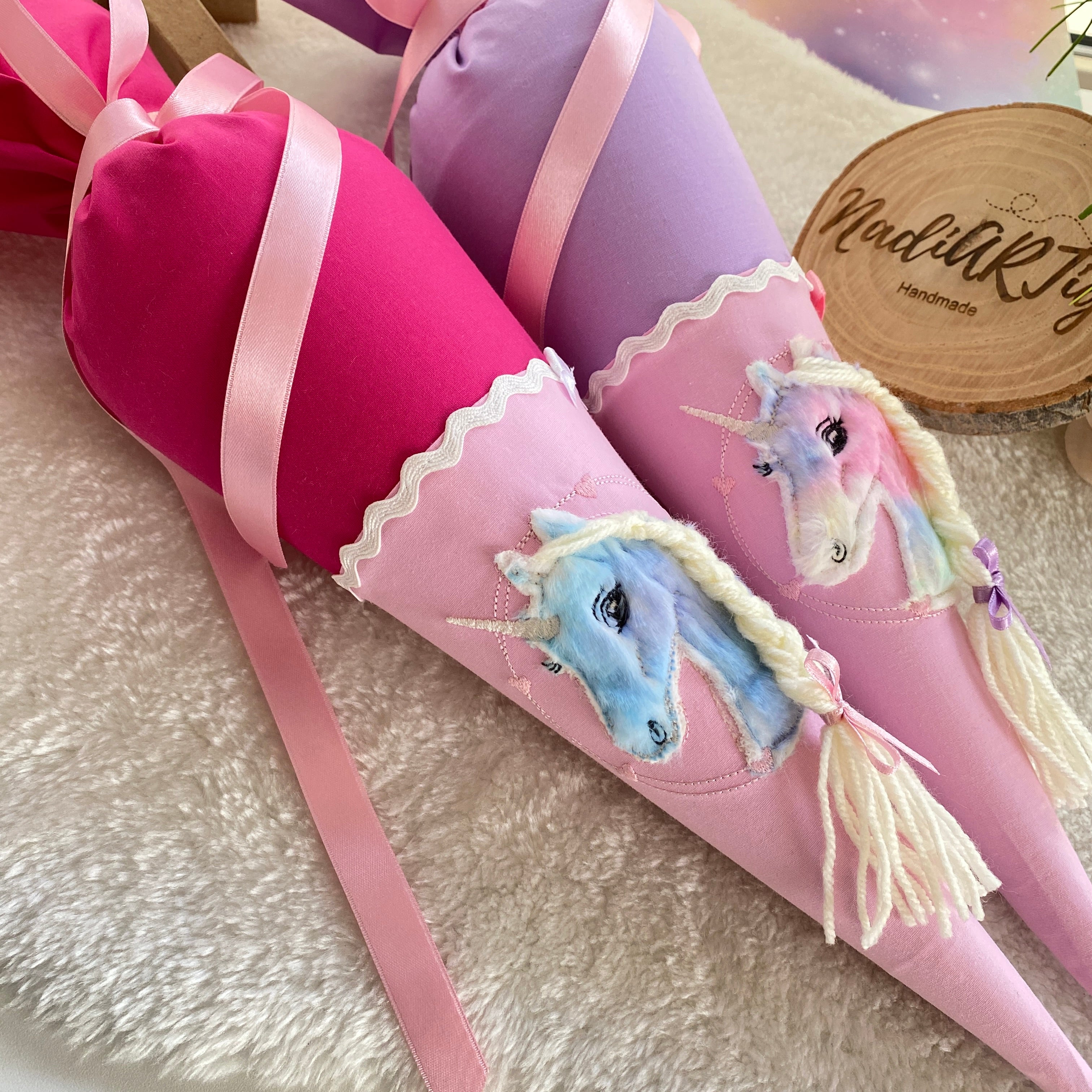 Geschwister-Schultüte Einhorn in pink