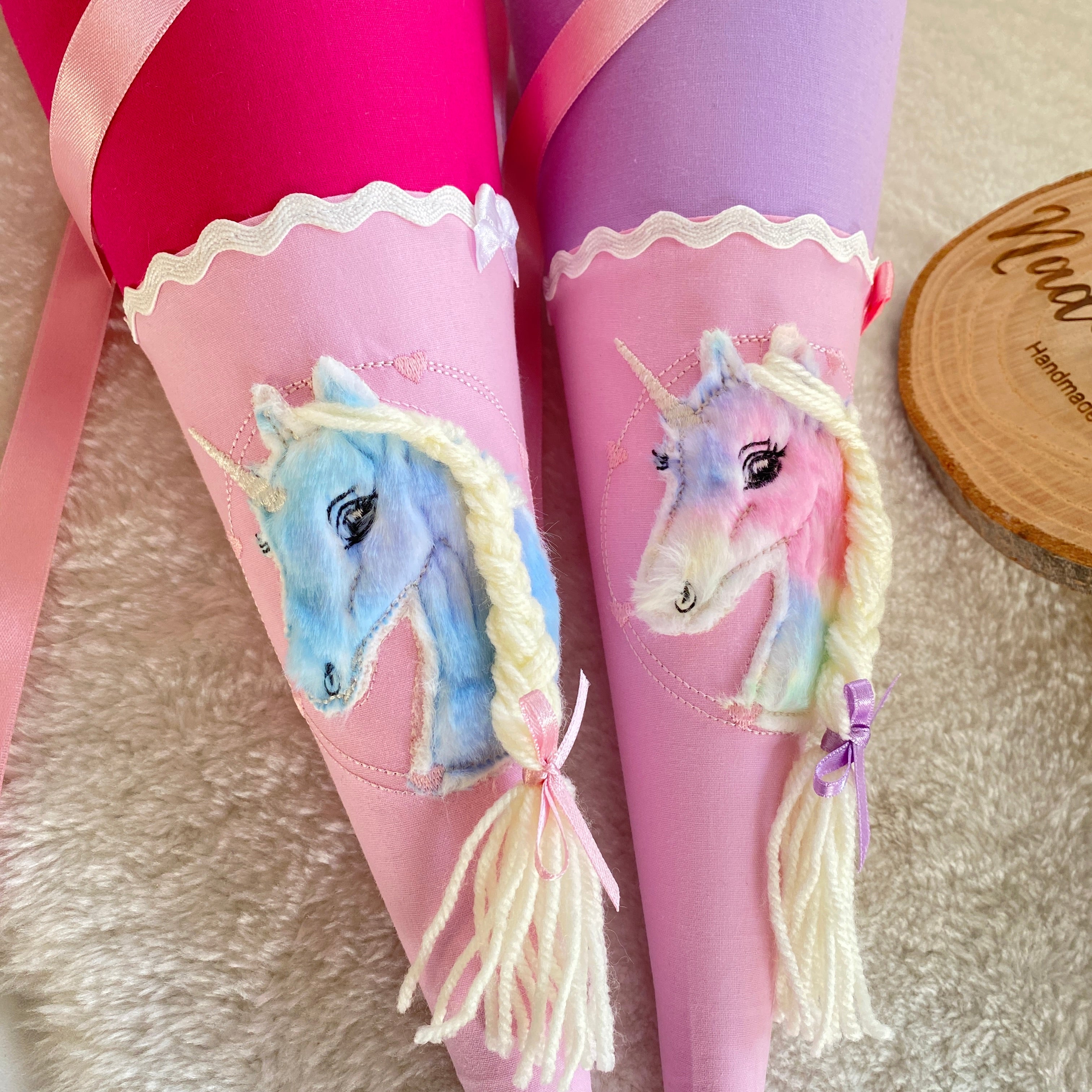 Geschwister-Schultüte Einhorn in pink