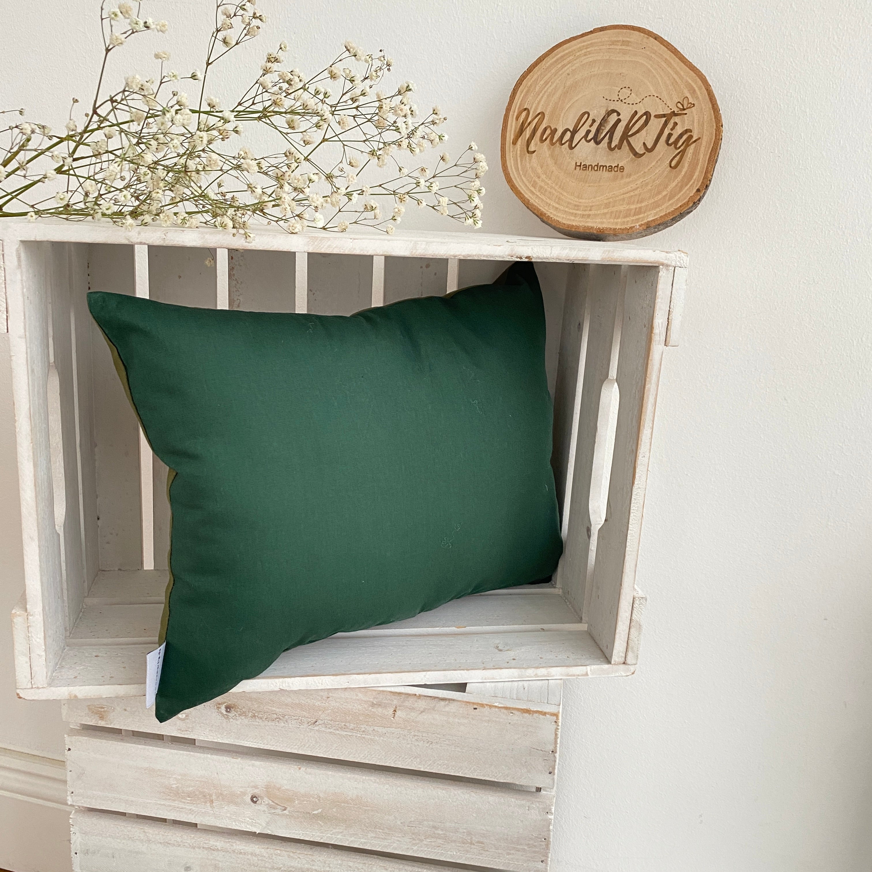 Kissen Pferdekopf in olivegrün