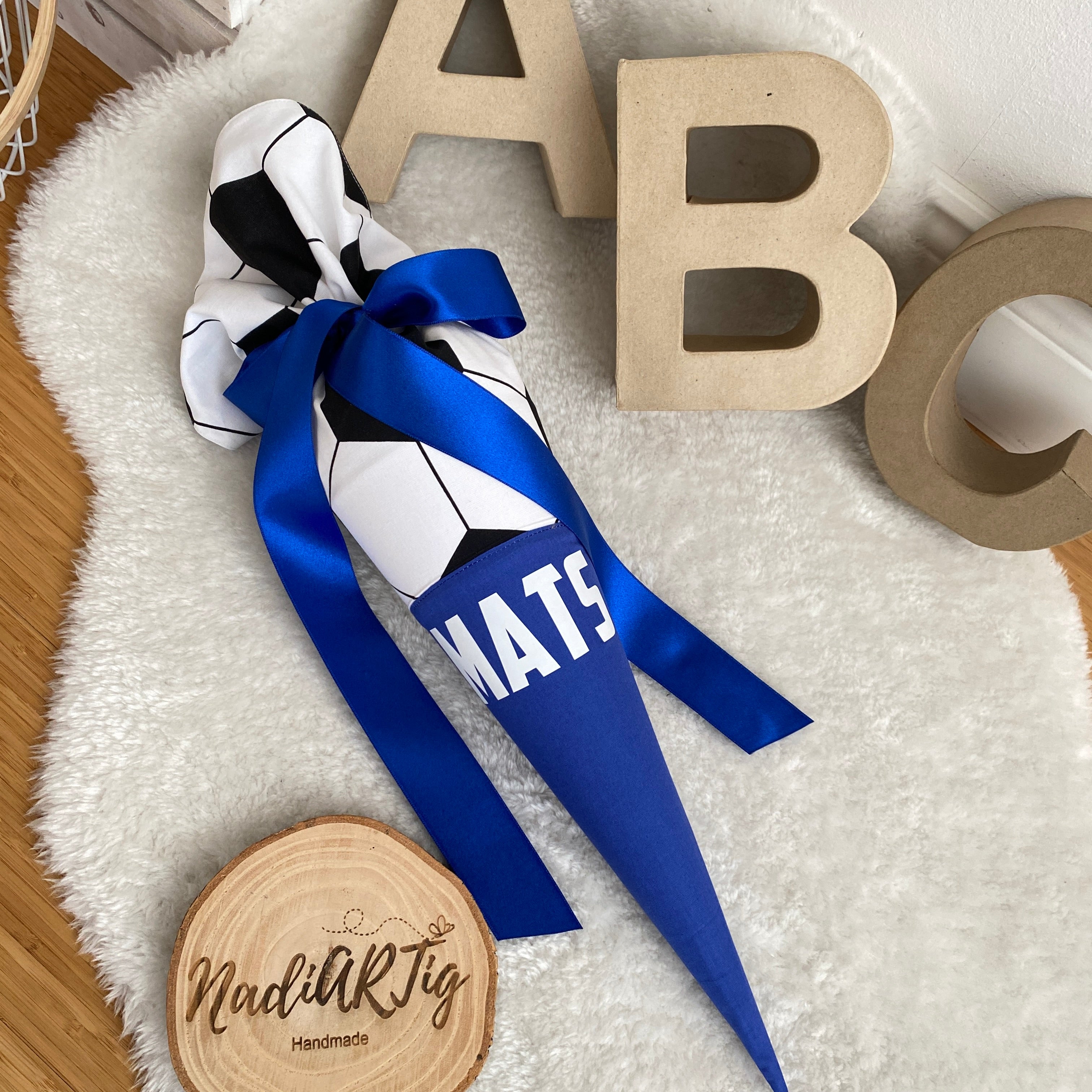 Schultüte Fußball in blau/weiß - Schalke Fan