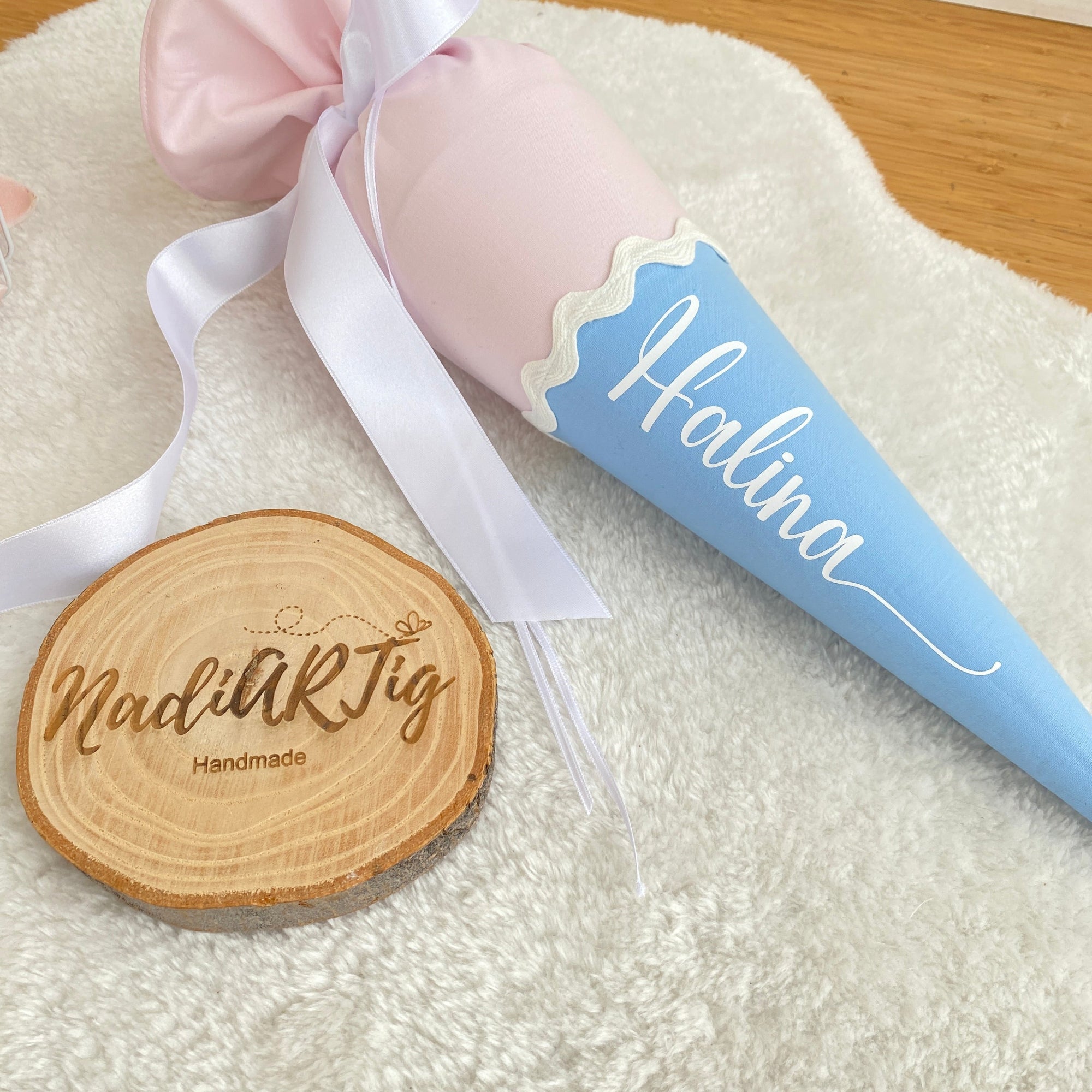 Geschwister-Schultüte in rosé/eisblau