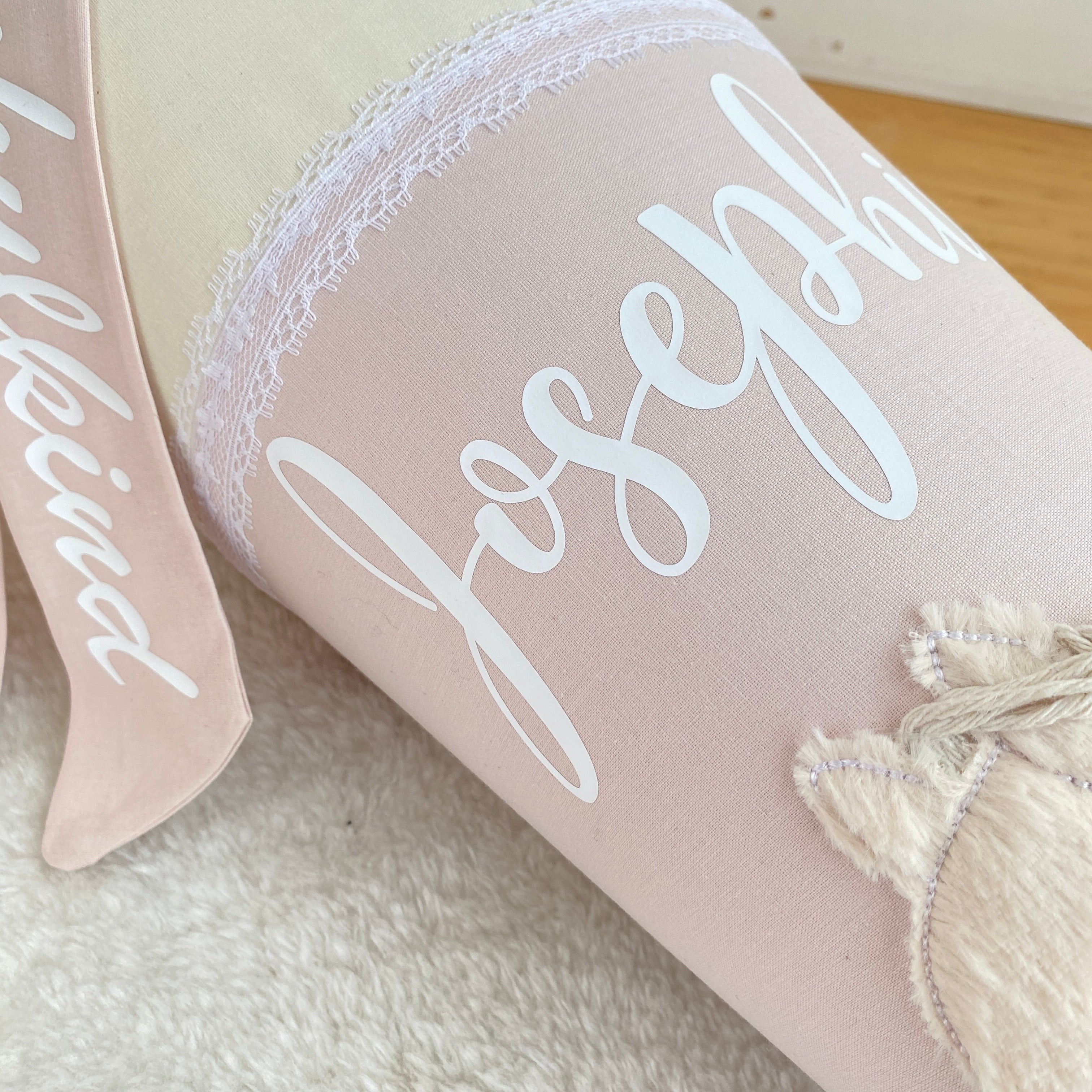 Schultüte Boho Pony in cremebeige/puderrosé