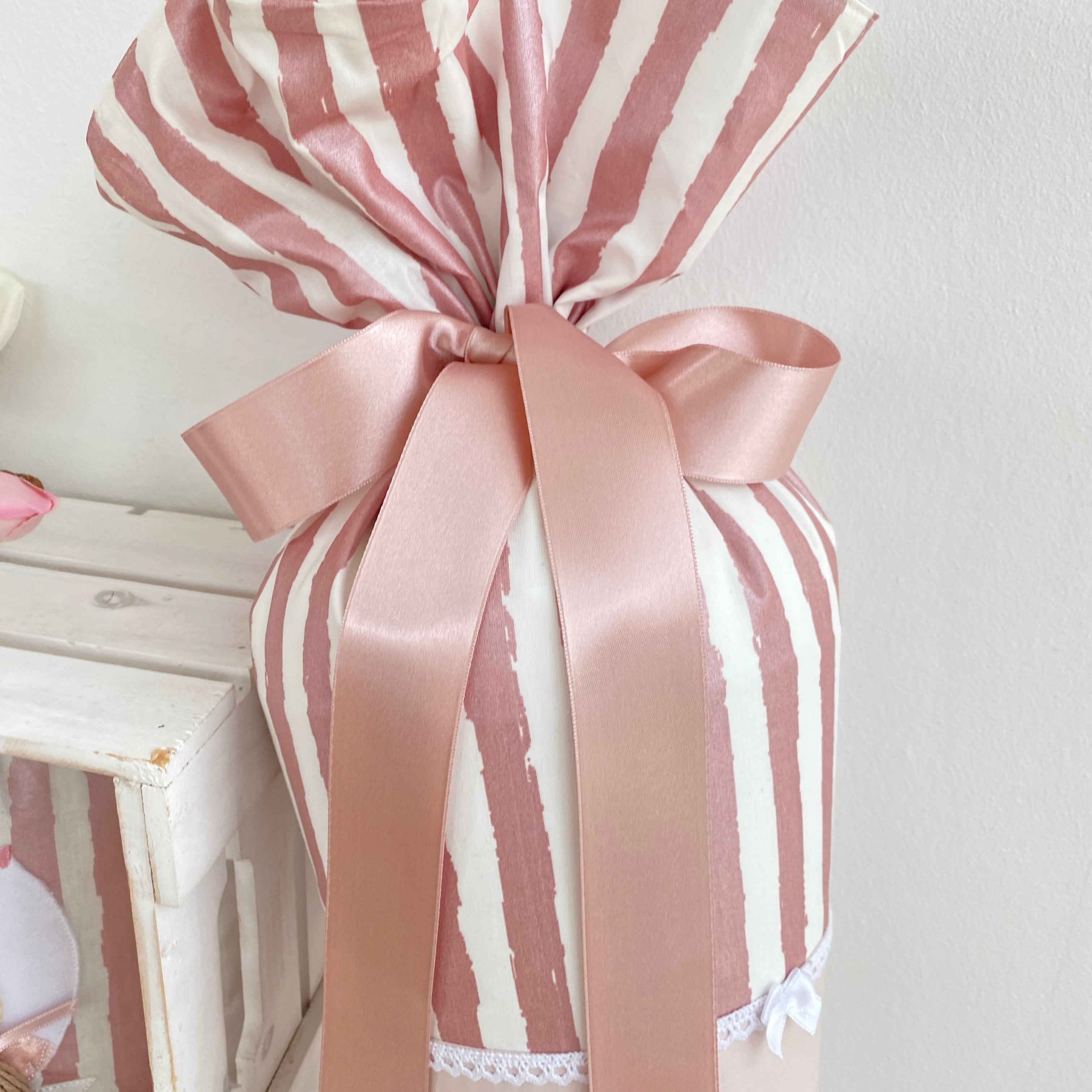 Schultüte Pferdemädchen in roségold gestreift