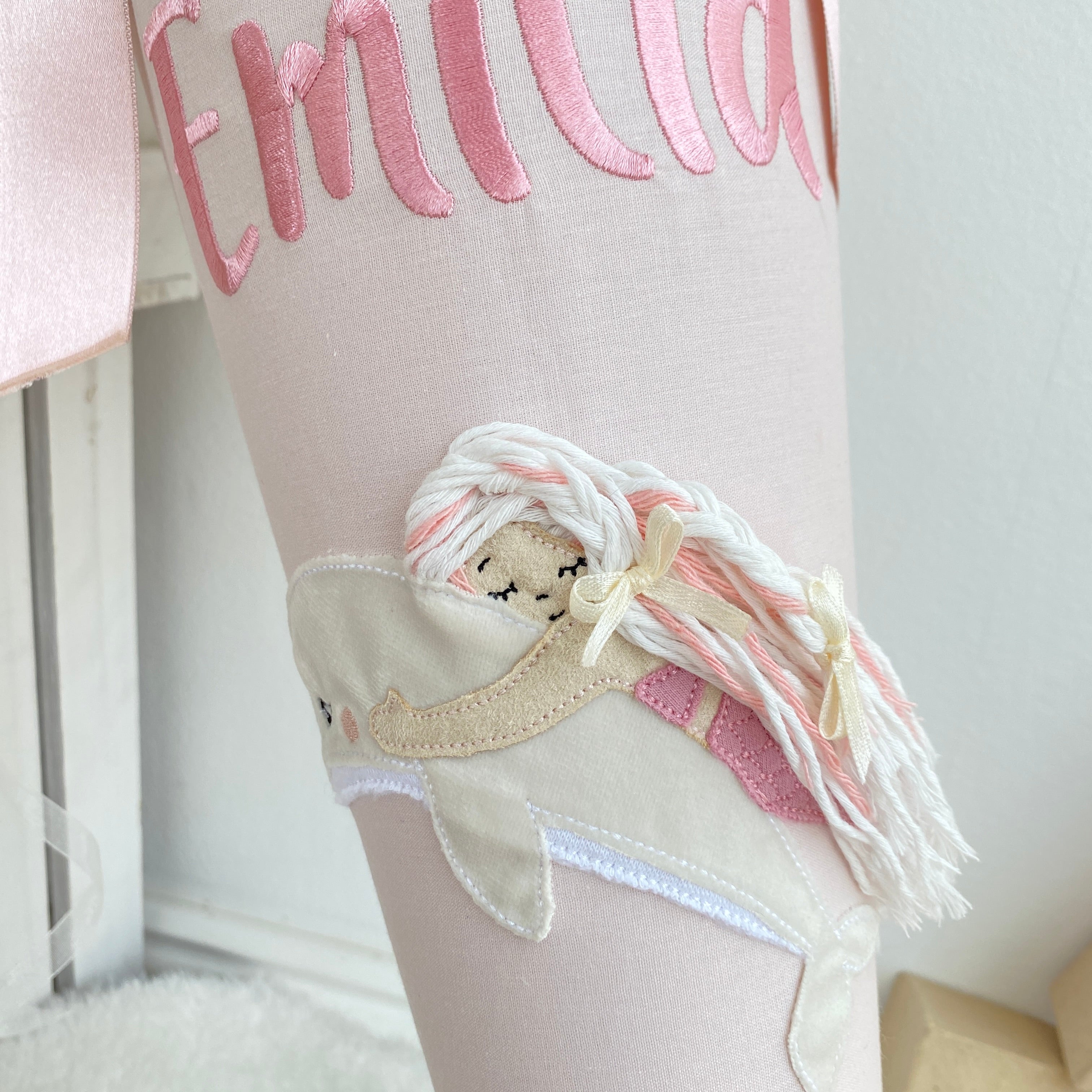 Schultüte mit Meerjungfrau & Delphin in cremebeige/puderrosé