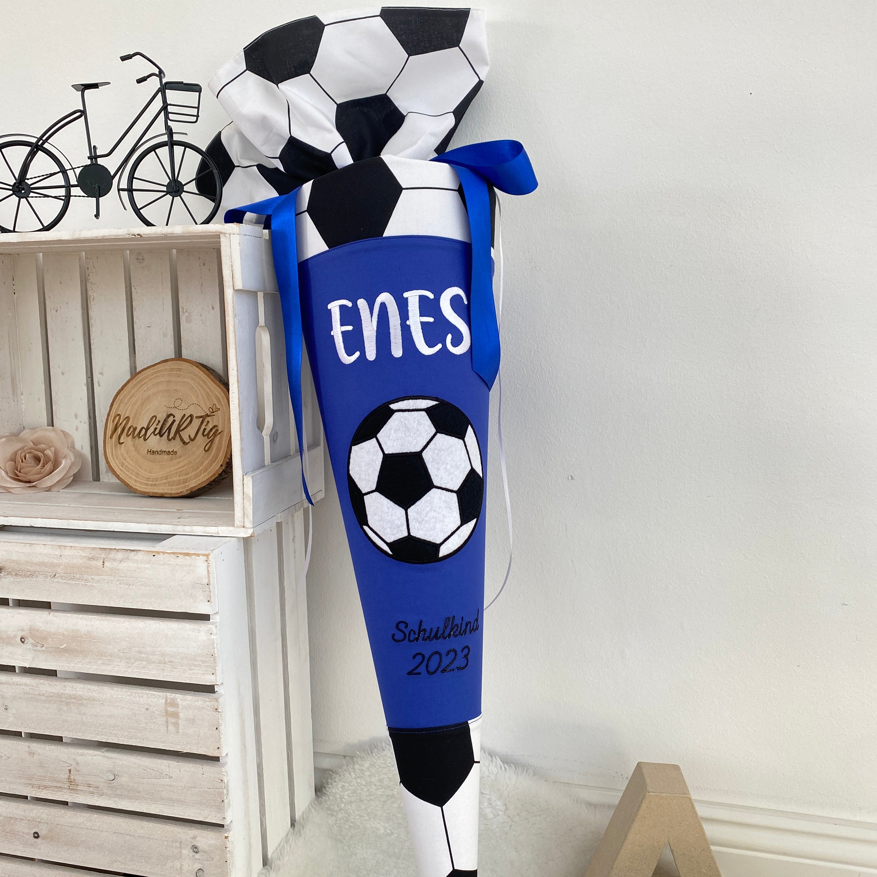 Schultüte Fußball in blau/weiß - Schalke Fan