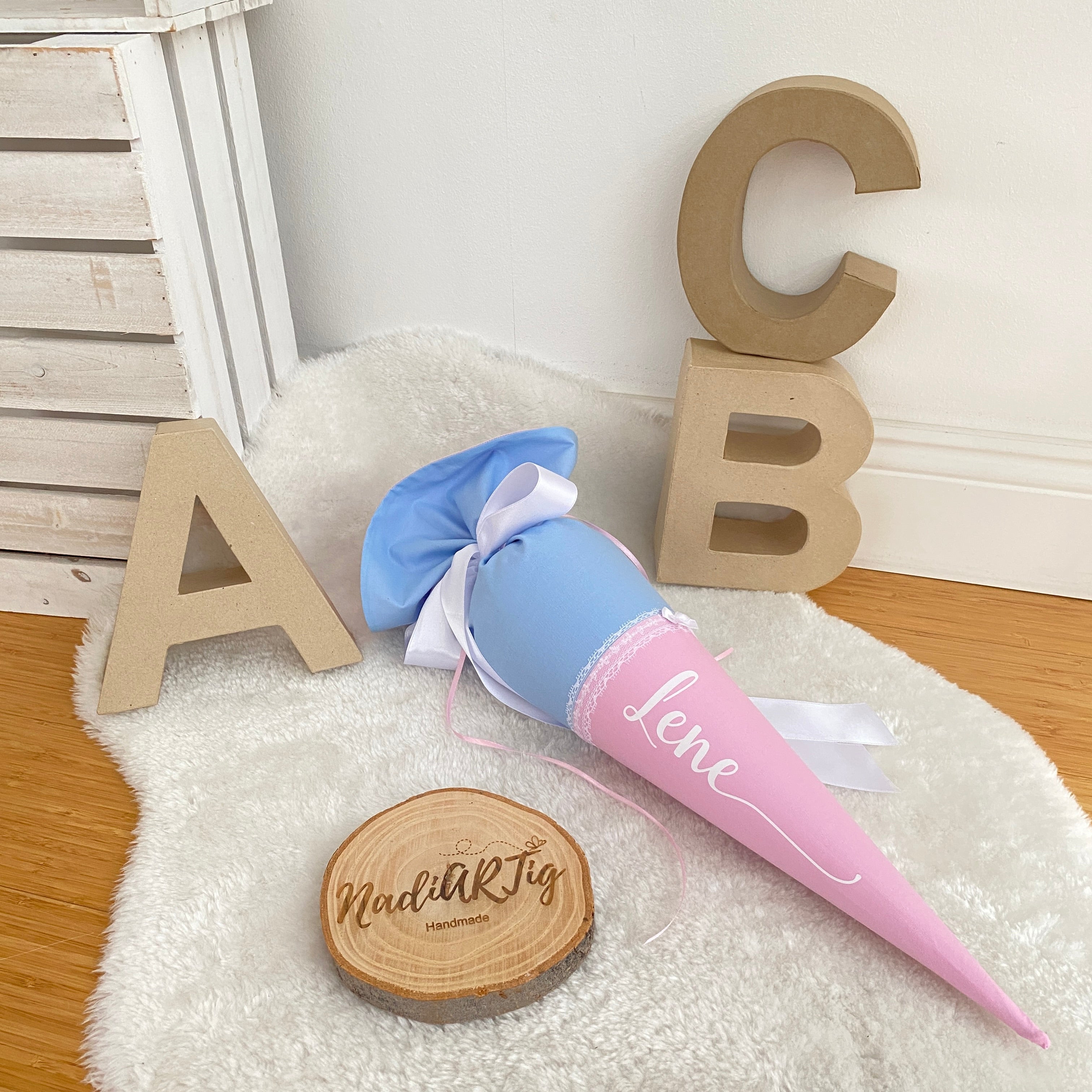 Geschwister-Schultüte hellblau/rosa