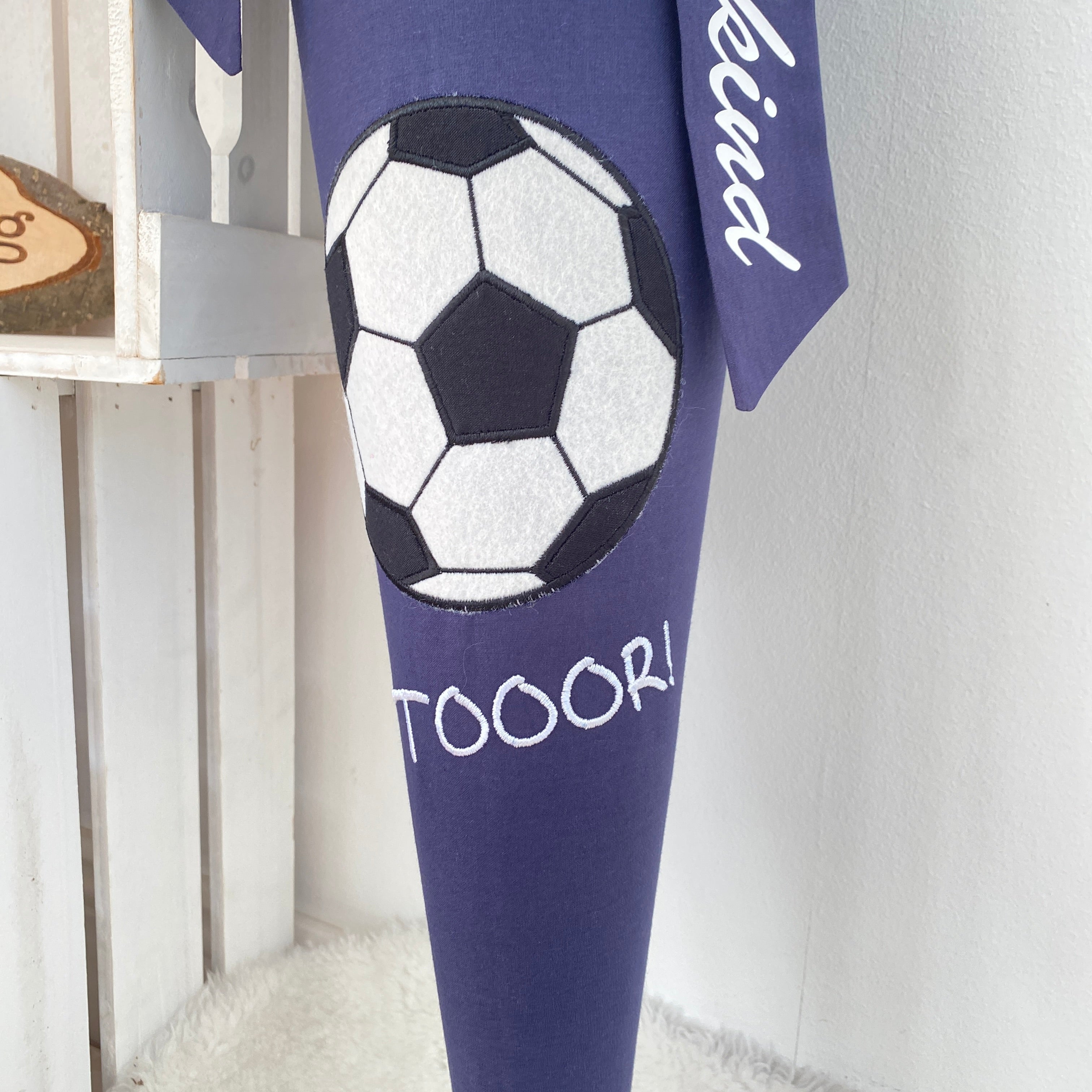 Schultüte Fußball in dunkelblau