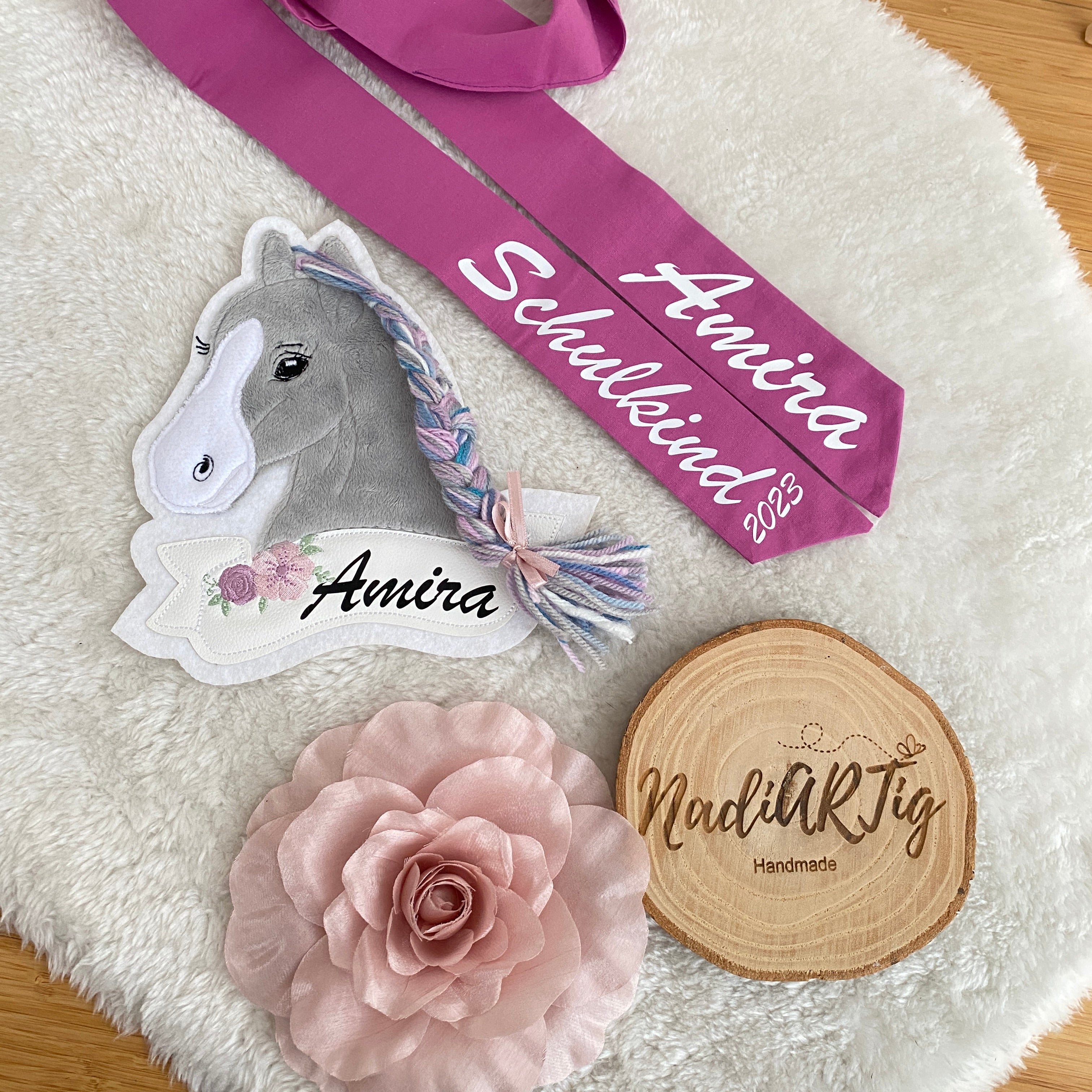 Pferd #7 Patch/Aufnäher - dunkelbraun/braun meliert