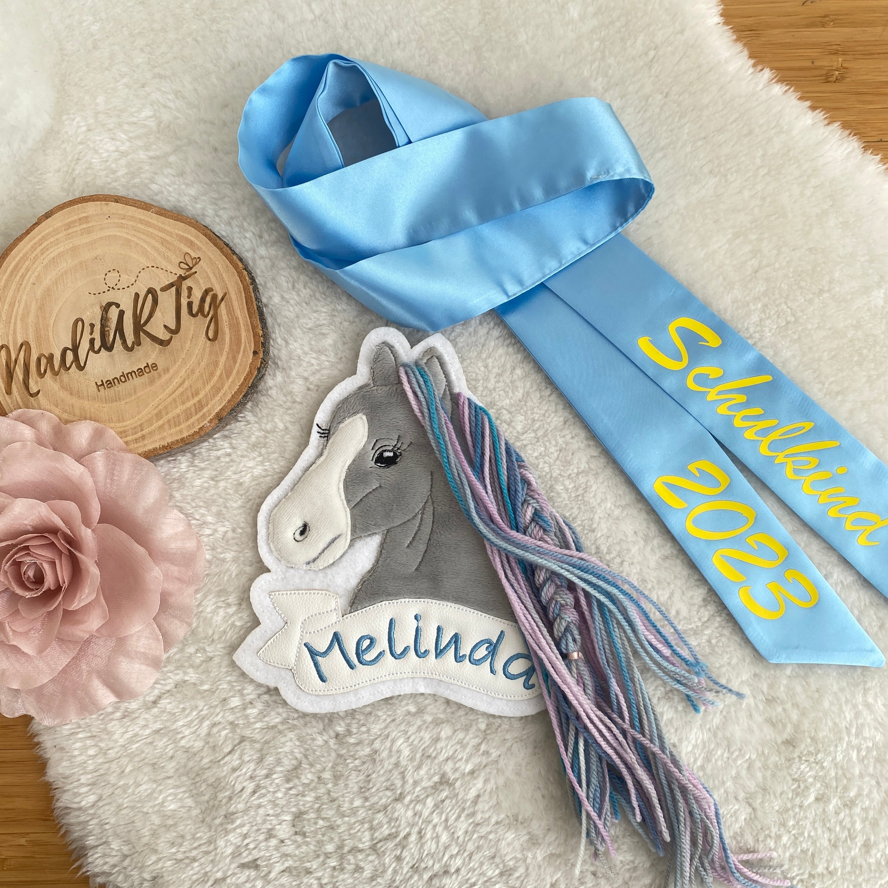 Pferd #8 Patch/Aufnäher - dunkelbraun/beige