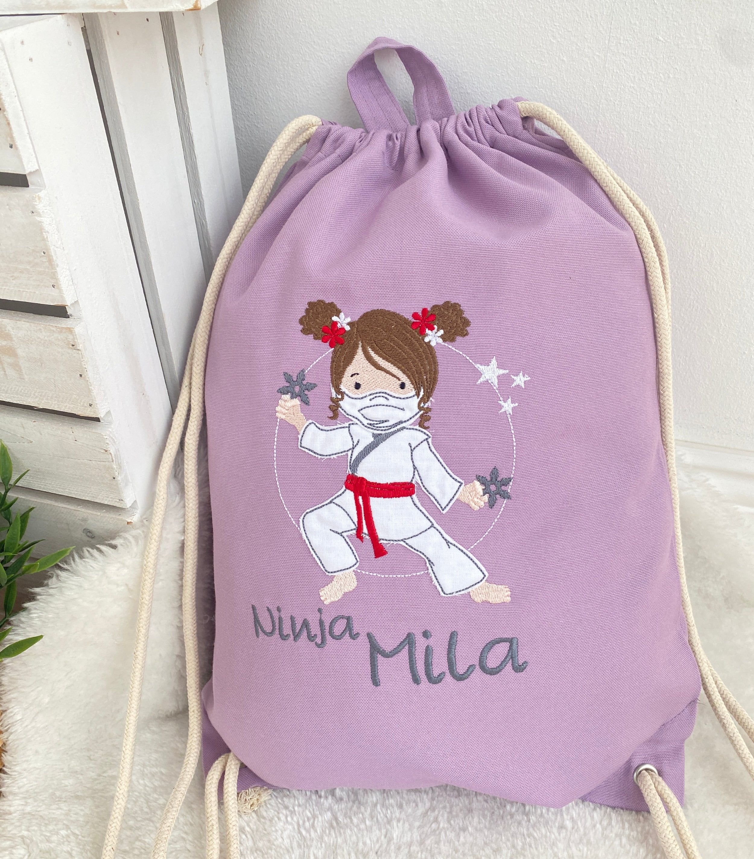 Kindergartenbeutel Karate Mädchen (wasserabweisend)