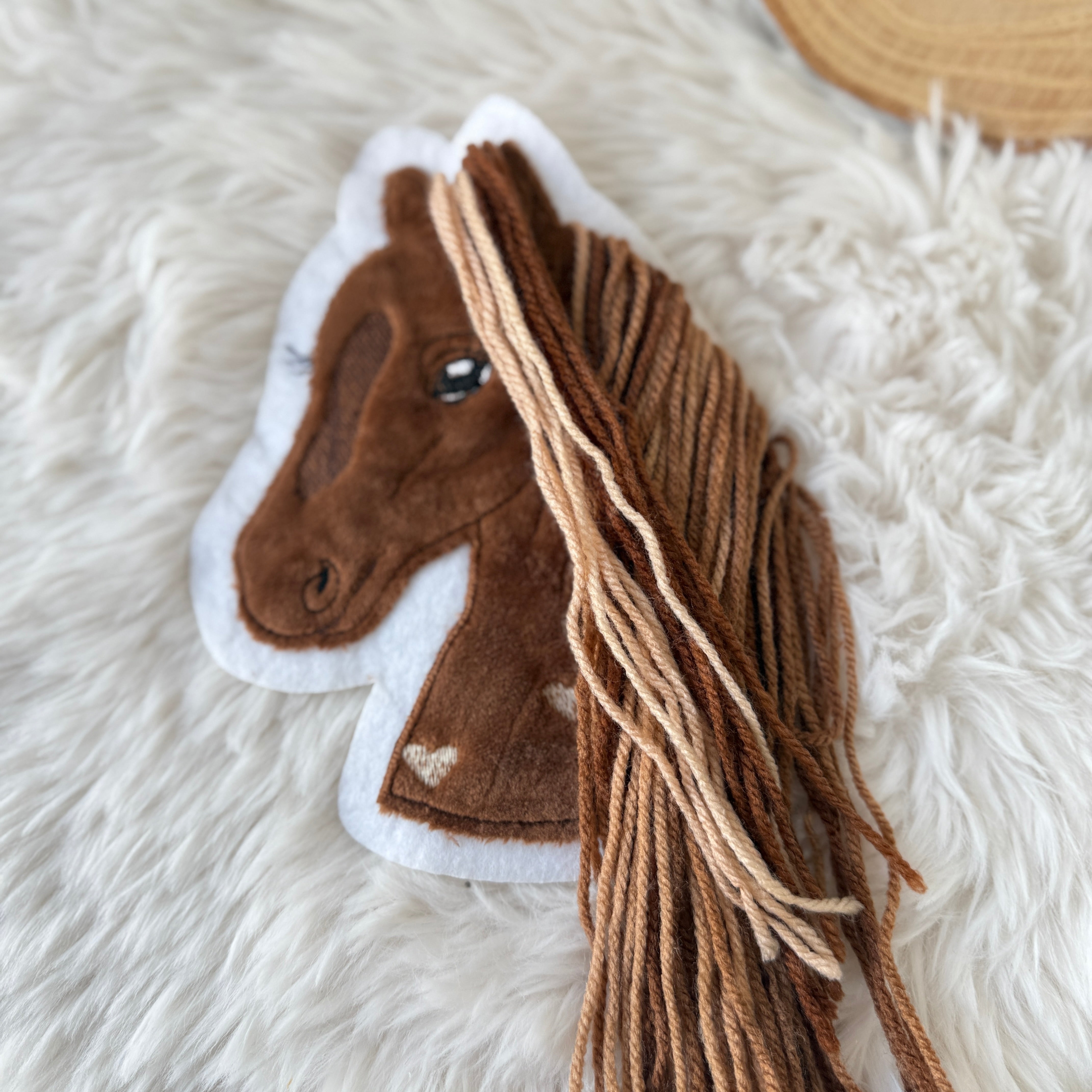 Pferd Patch/Aufnäher - dunkelbraun