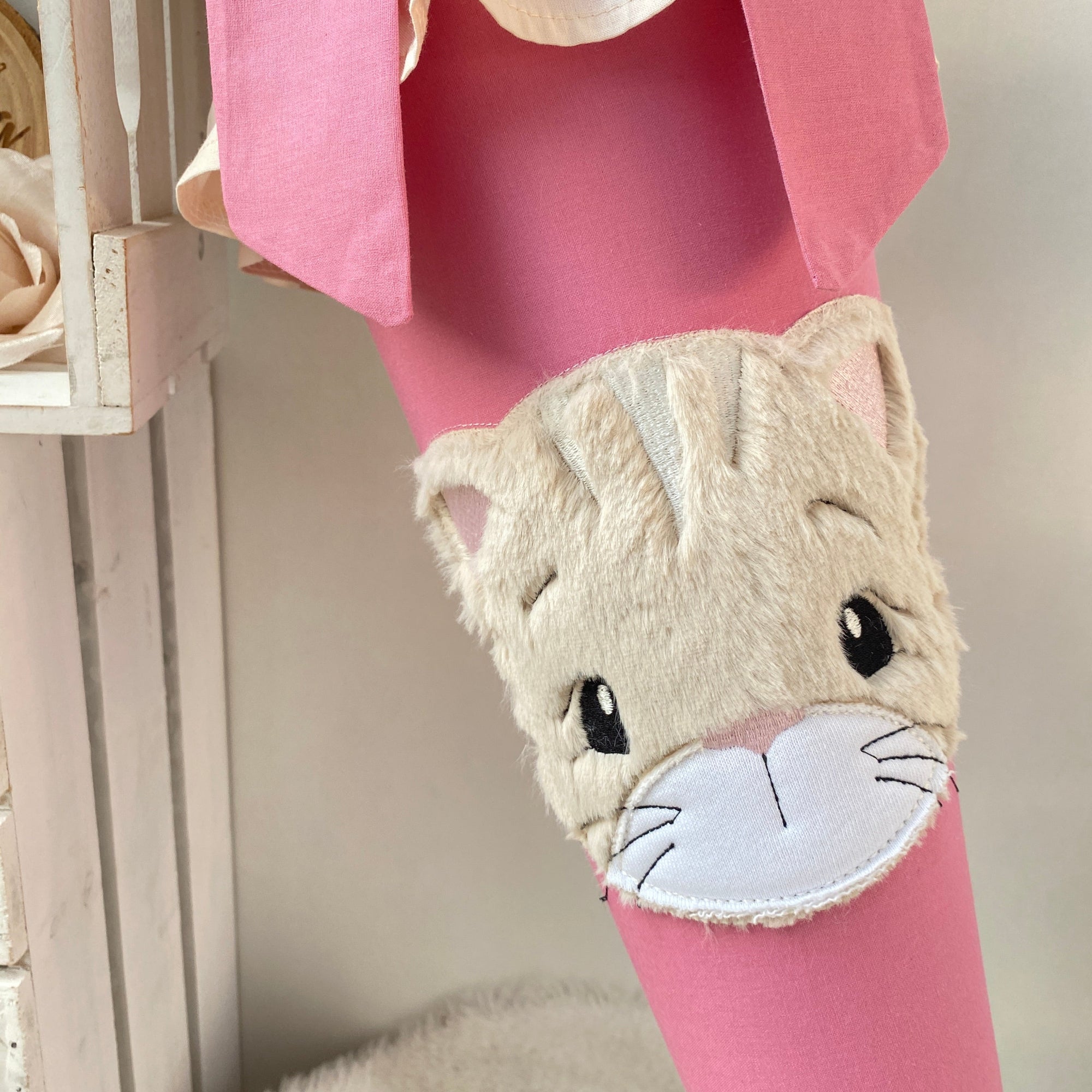 Schultüte Katze in beige/altrosa