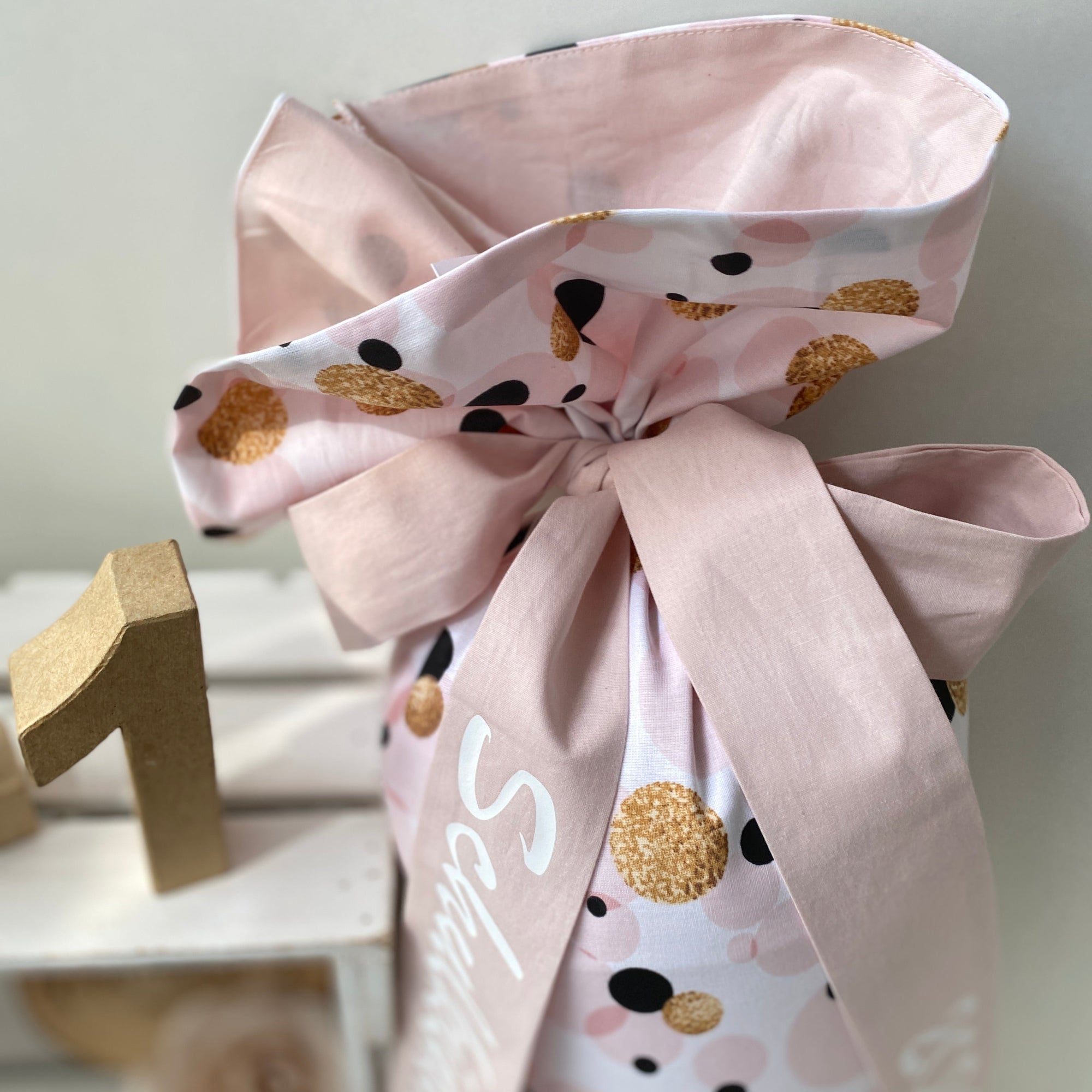 Schultüte Katze in gold/puderrosé