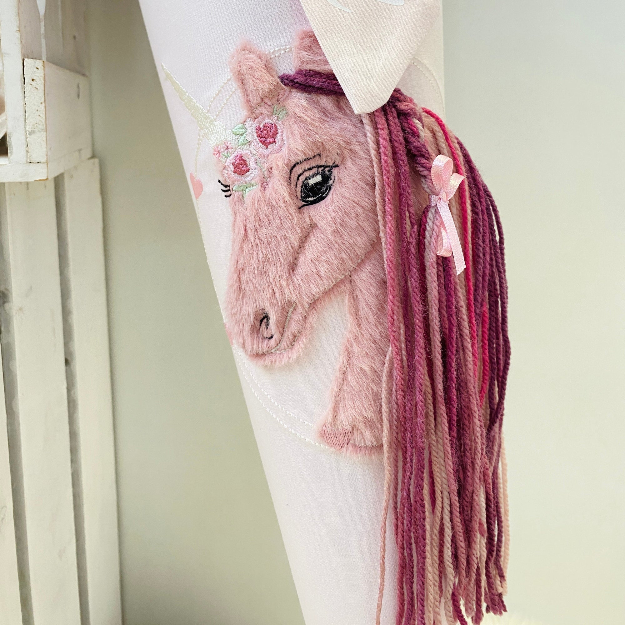 Schultüte Einhorn in dunkle Beere/rosé