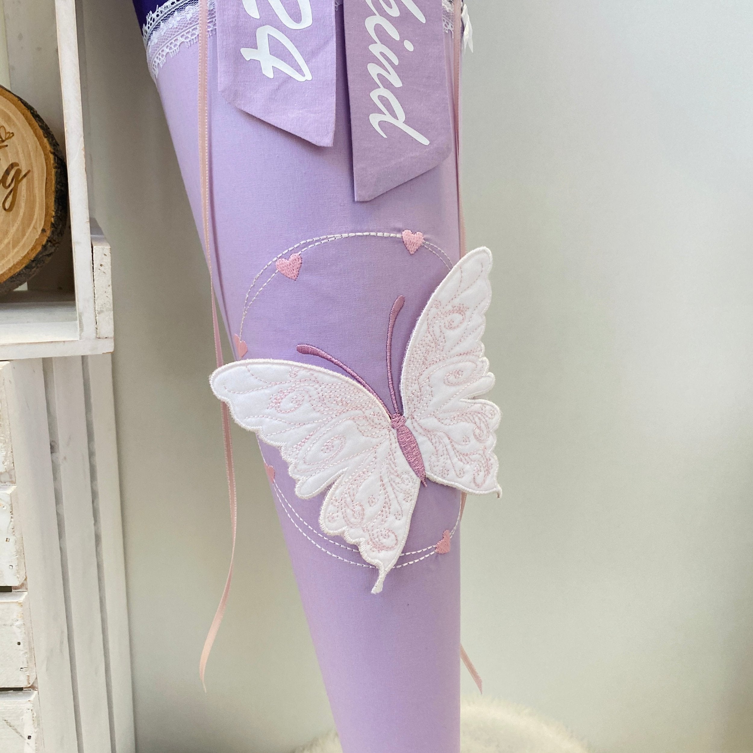 Schultüte 3D-Schmetterling in lila/flieder