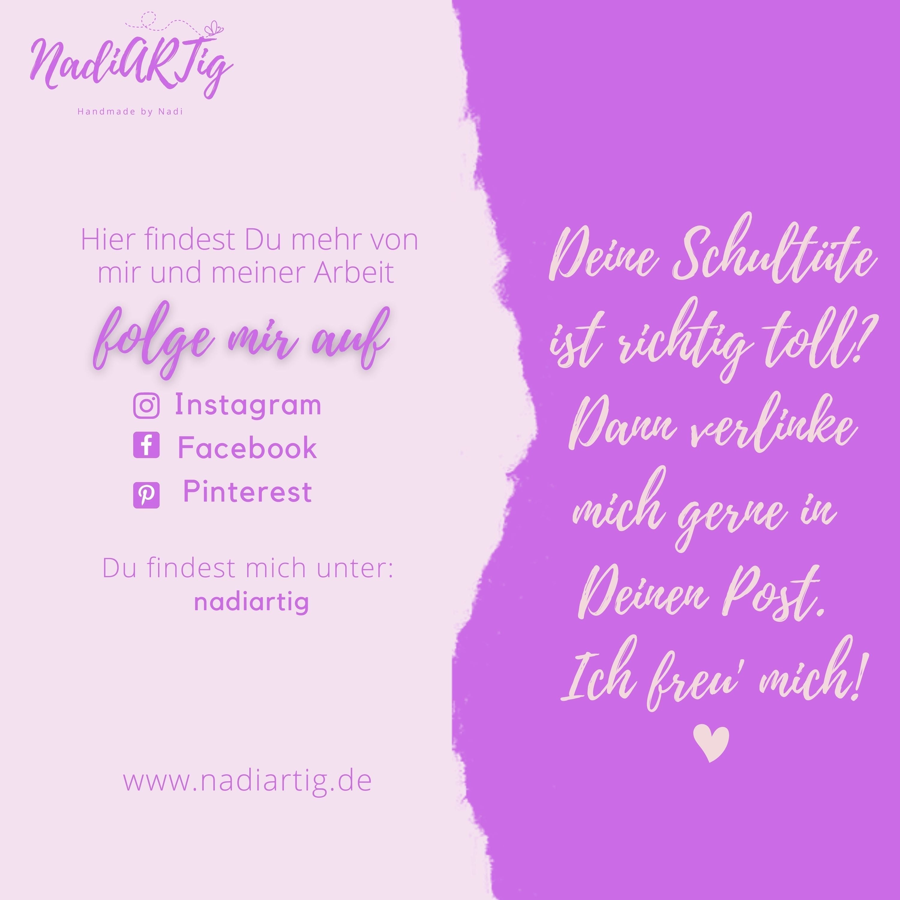 Katze & Schmetterling Schultüte in flieder lila