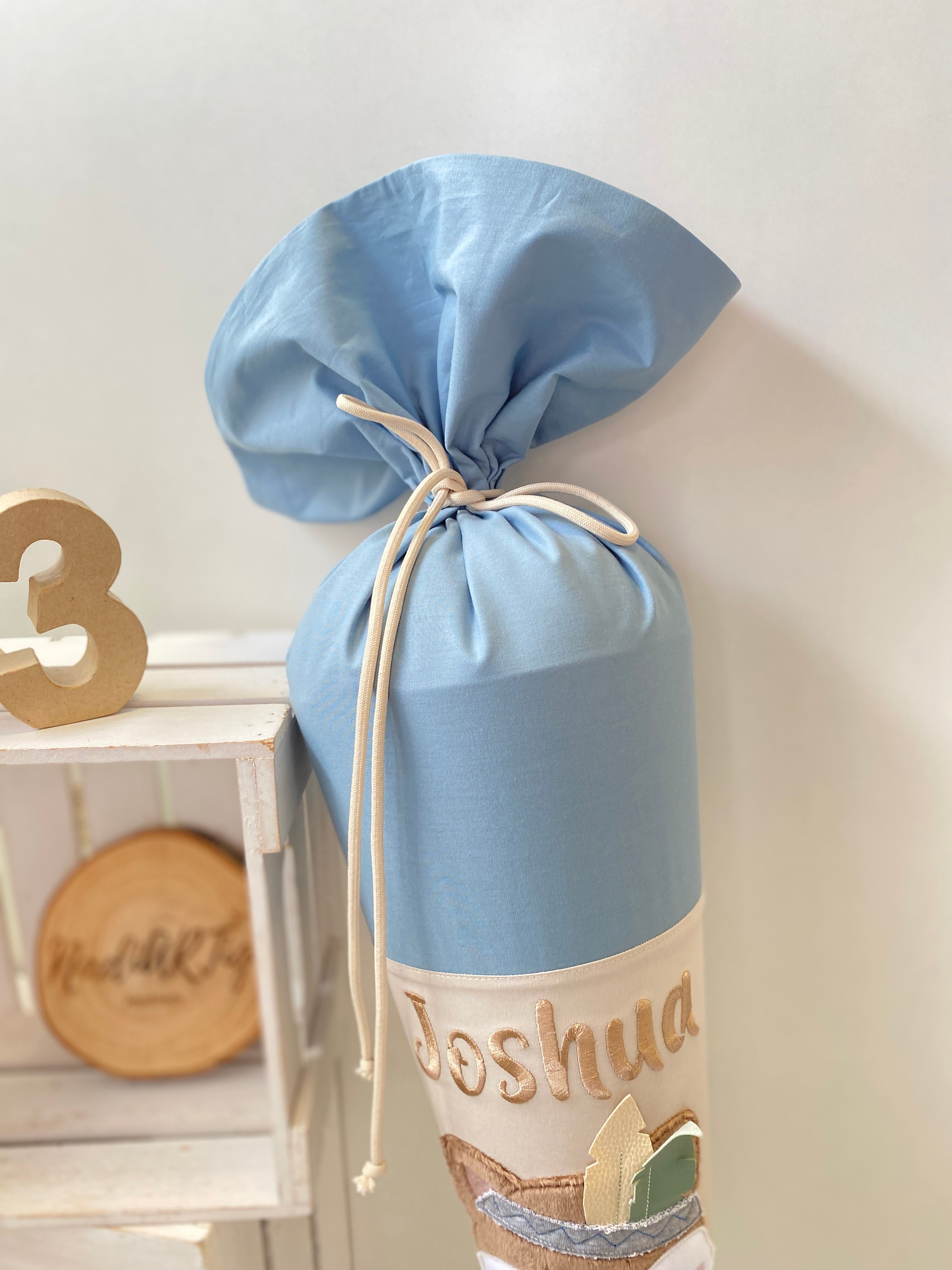 Schultüte Boho Fuchs in petrol/sand