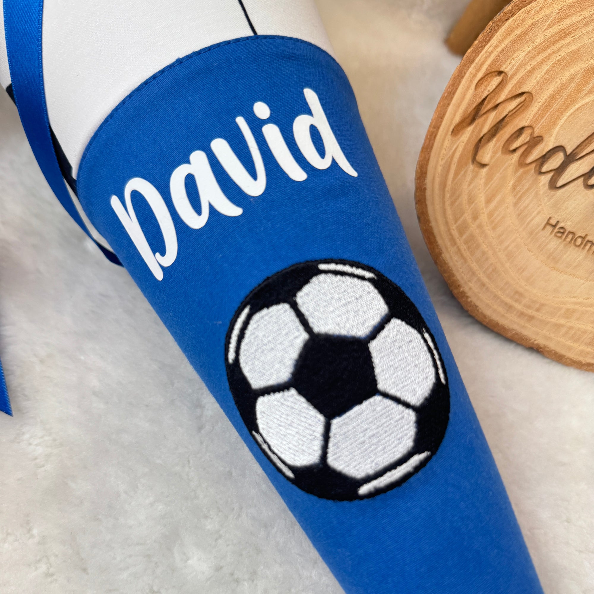 Geschwister-Schultüte Fußball in royalblau