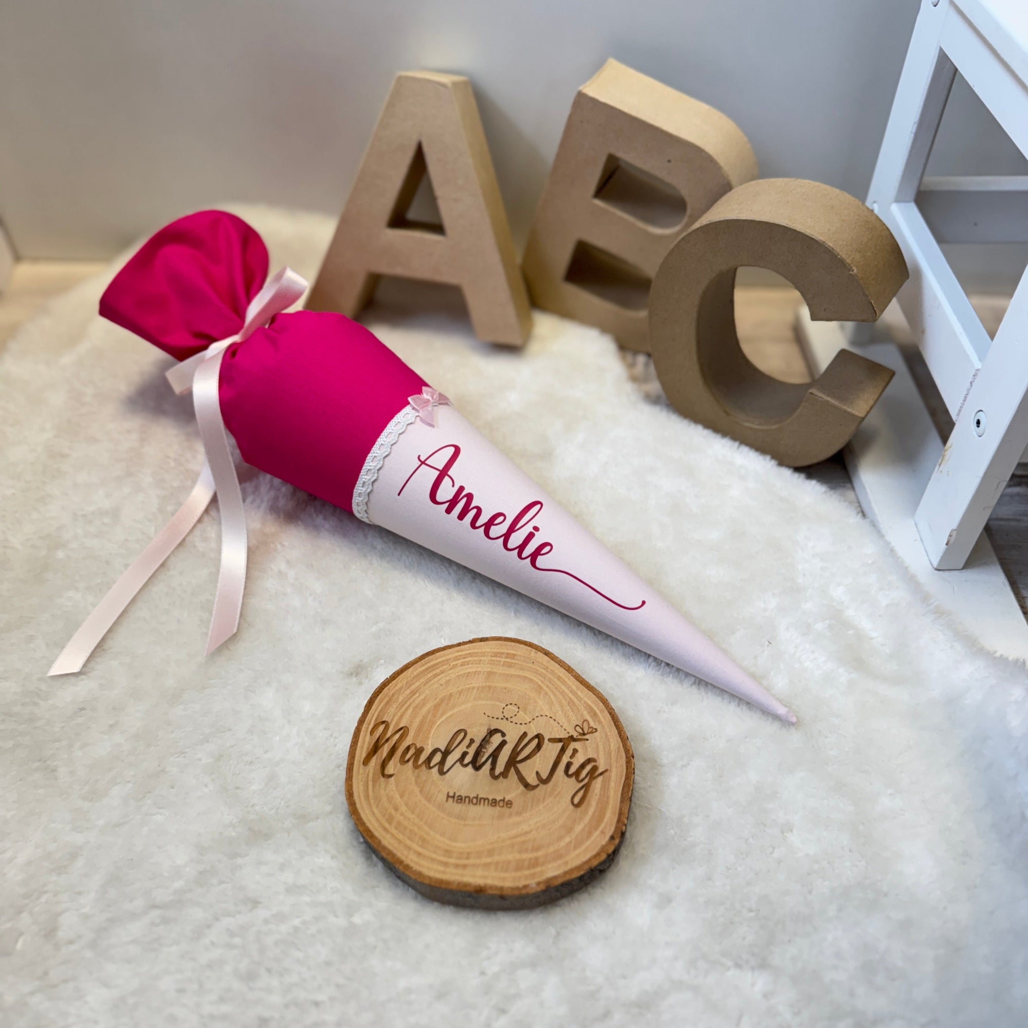 Geschwister Schultüte pink rose