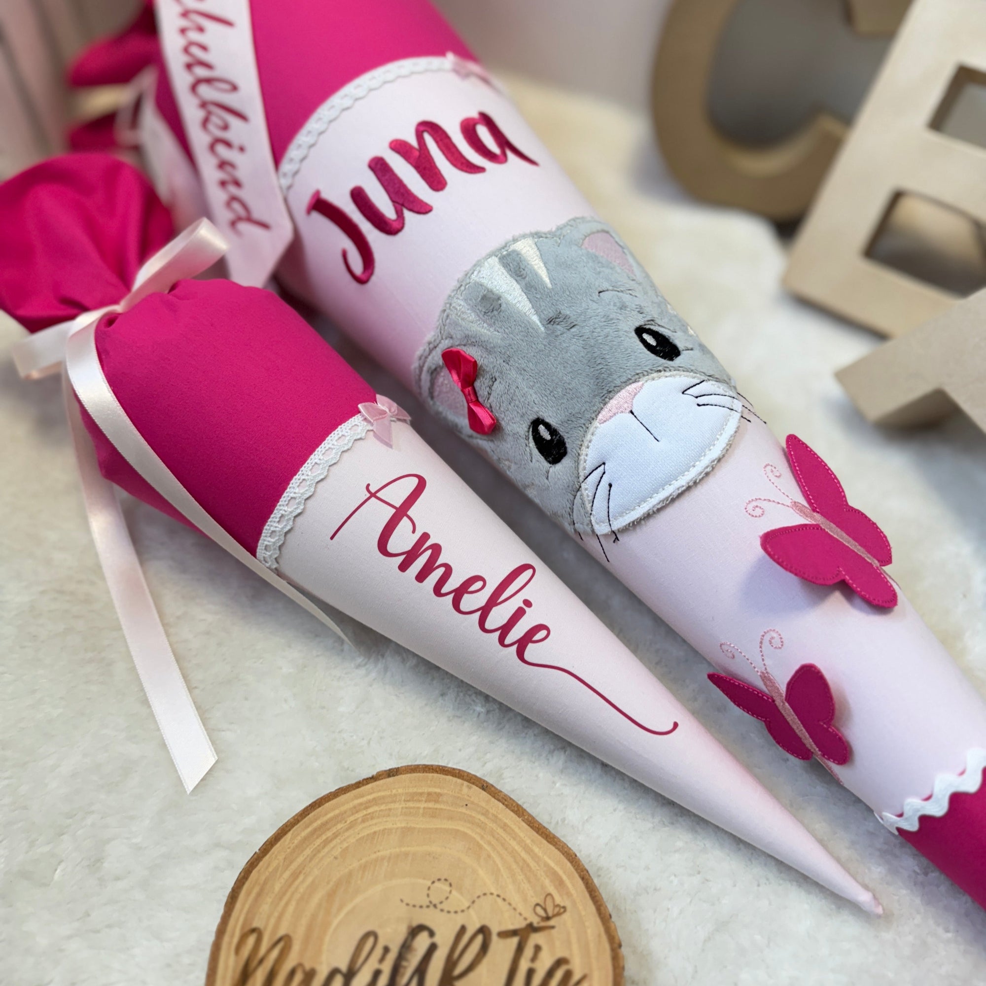 Geschwister Schultüte pink rose