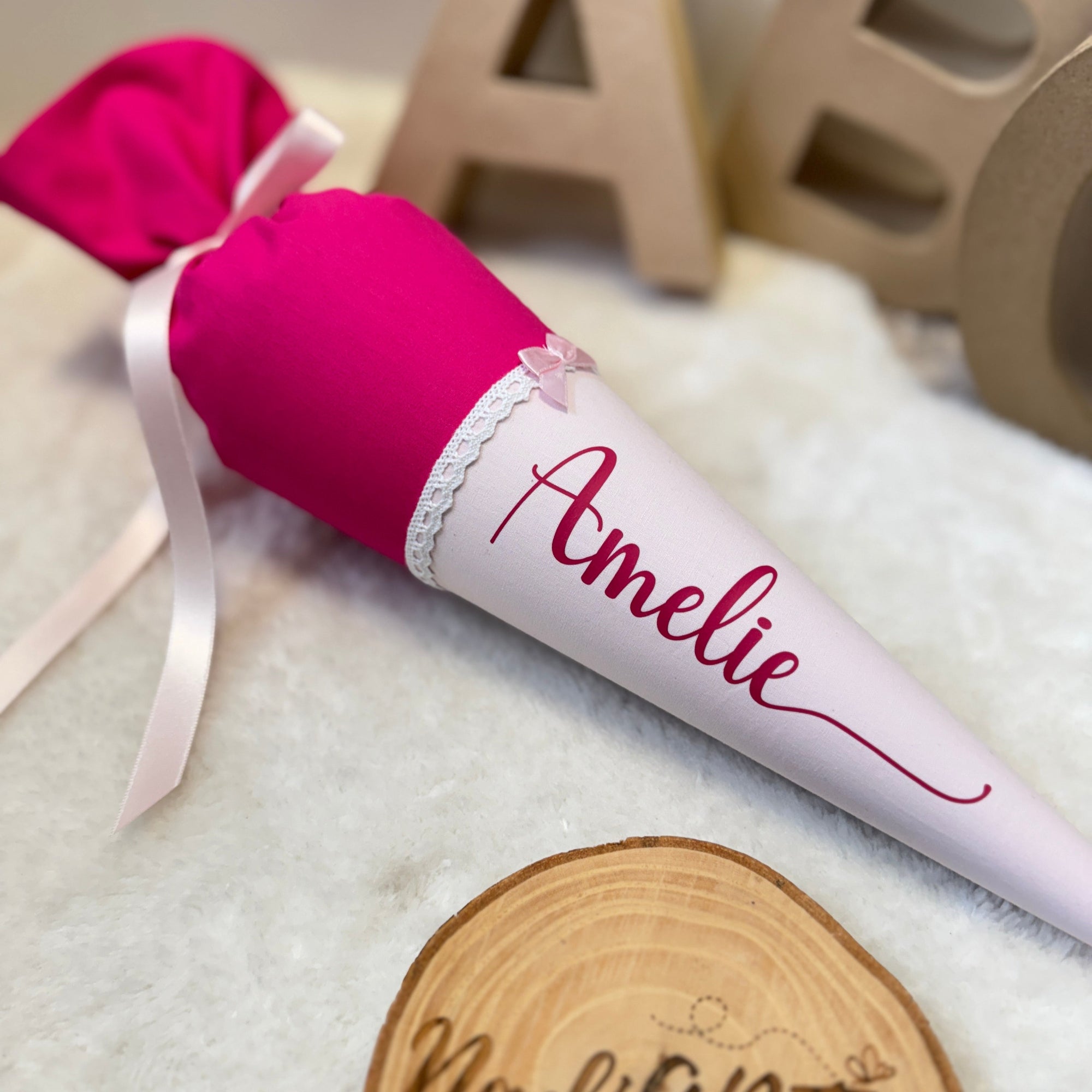 Geschwister Schultüte pink rose