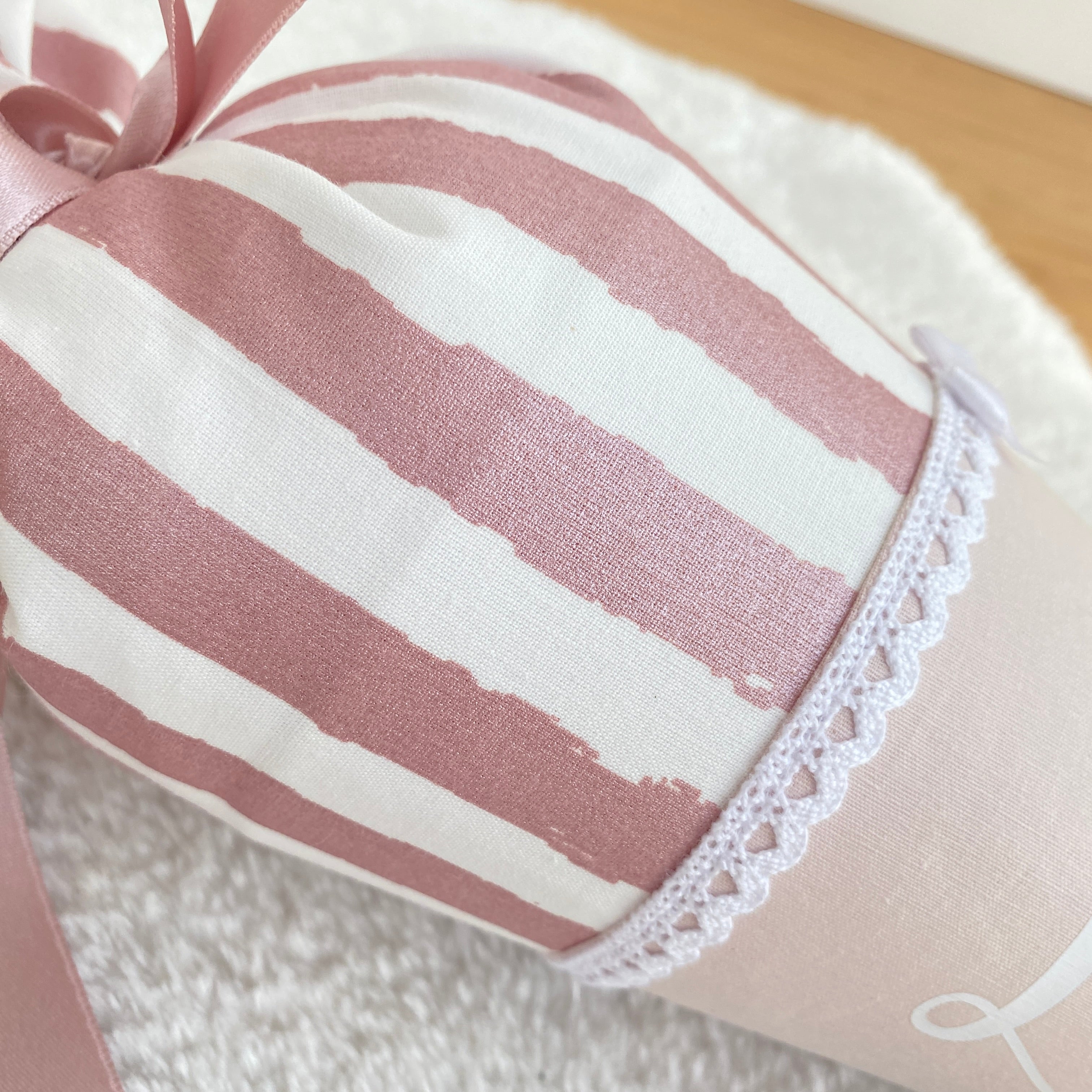 Geschwister-Schultüte in roségold gestreift