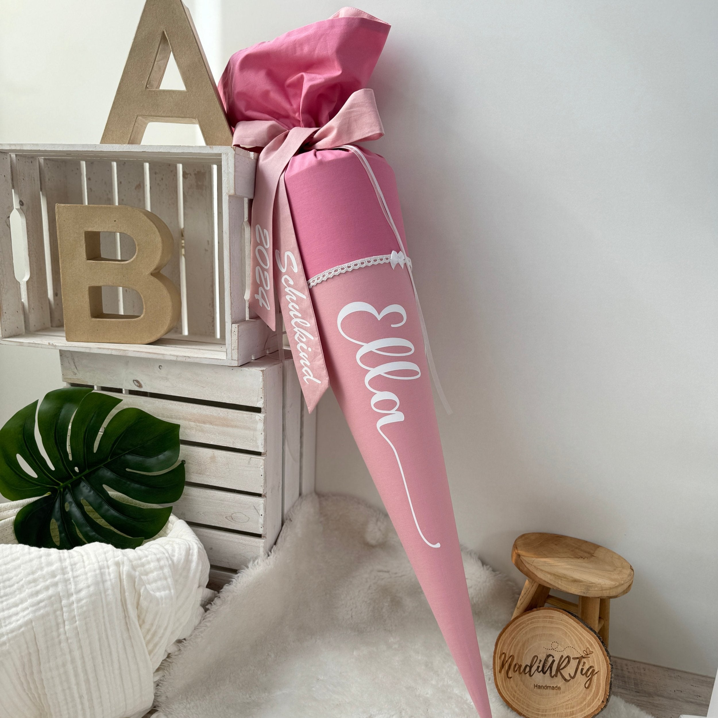 Schultüte Klassik in altrosa/puder