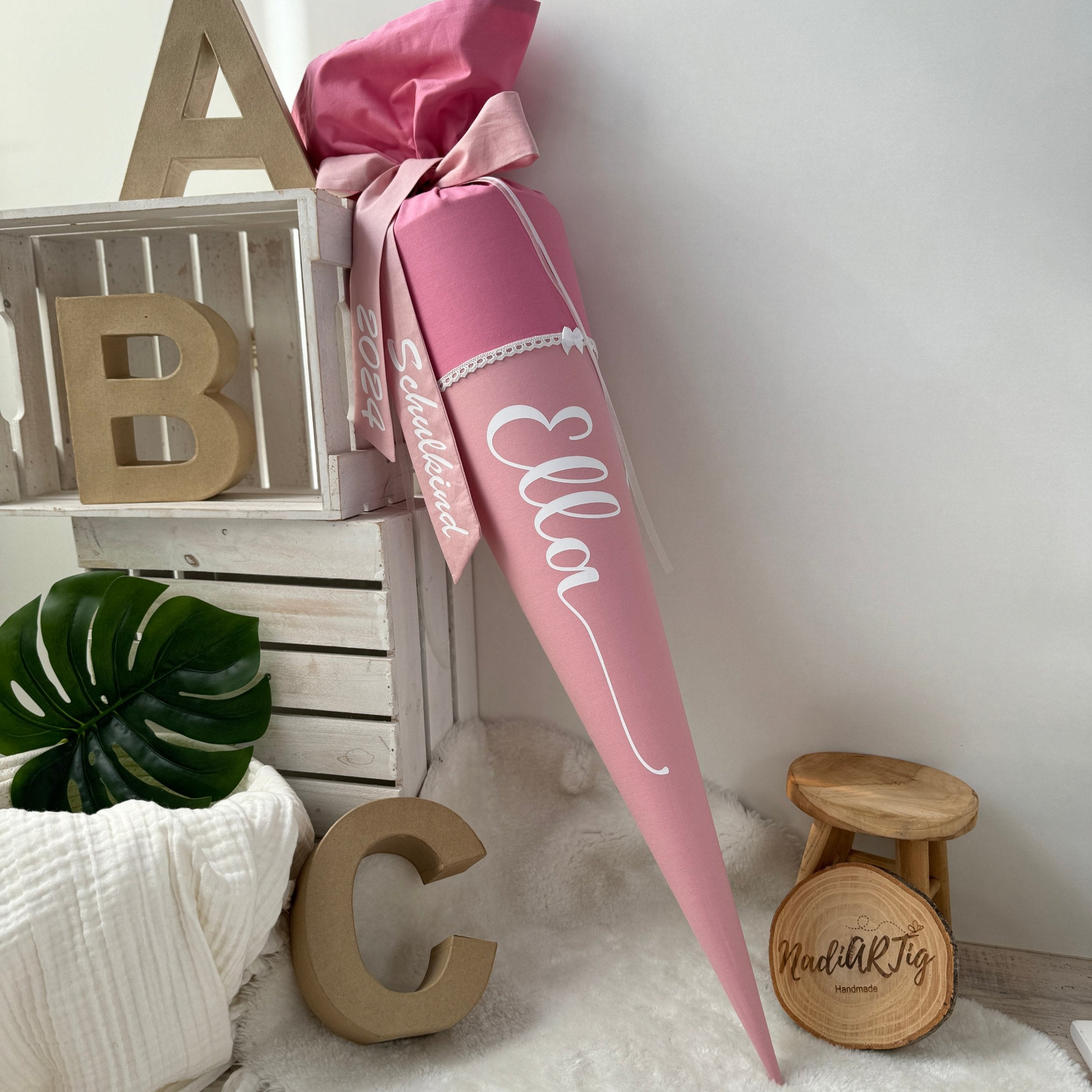 Schultüte Klassik in altrosa/puder