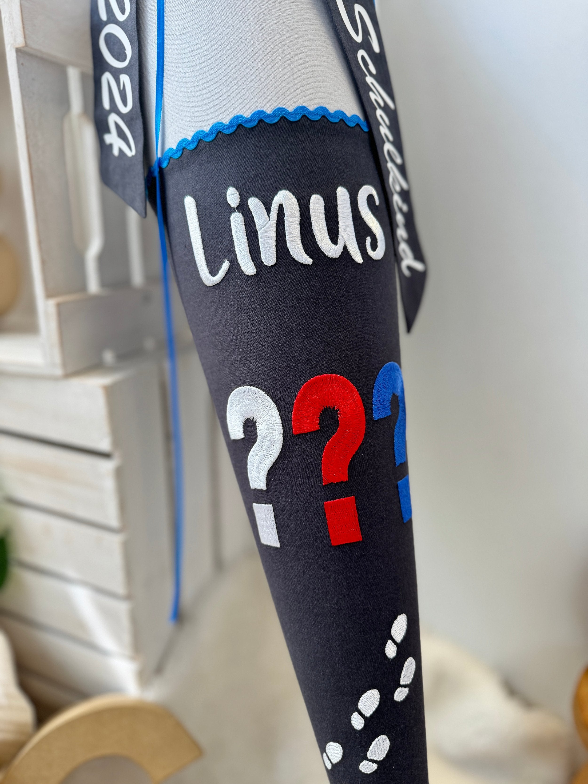 Schultüte "Drei Fragezeichen" in grau/anthrazit