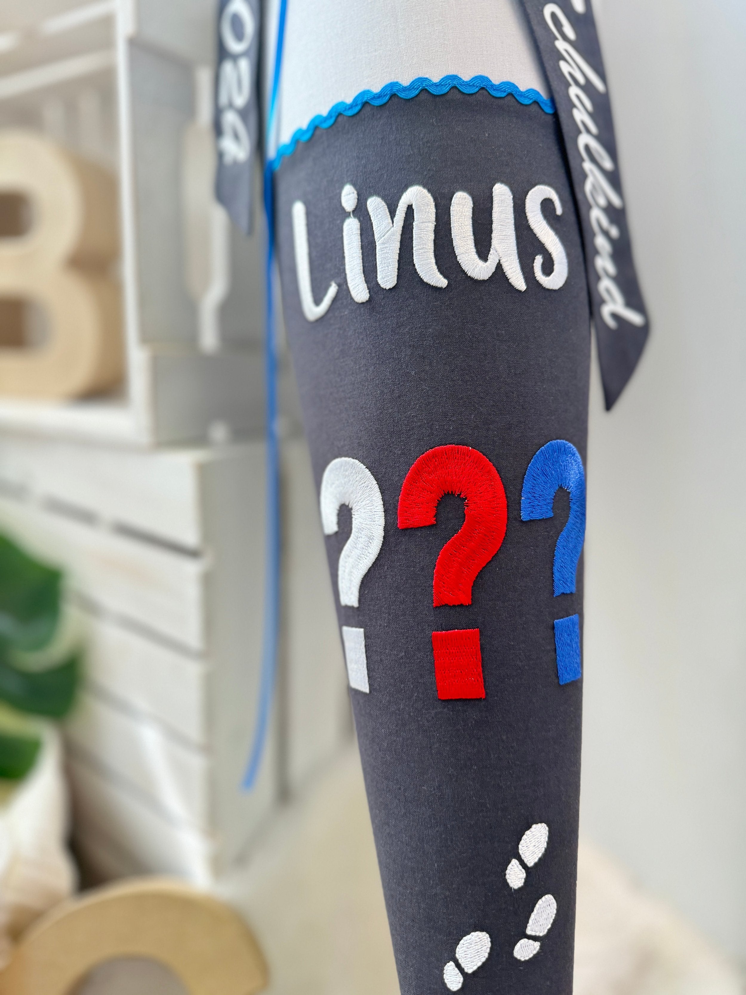 Schultüte "Drei Fragezeichen" in grau/anthrazit