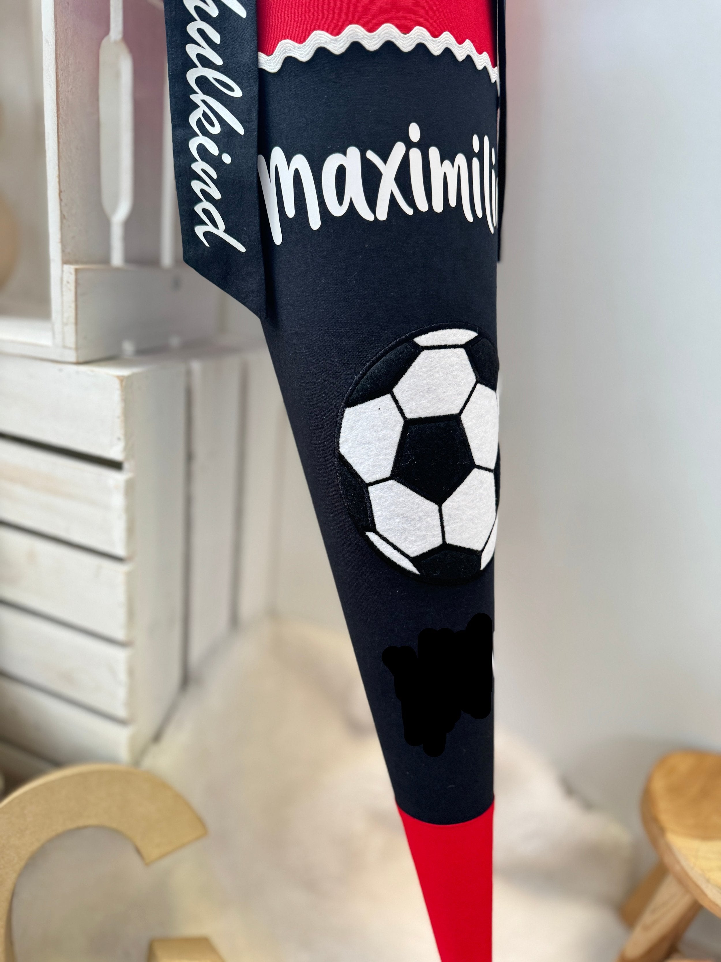 Schultüte Fußball in rot/schwarz - 1. FCN