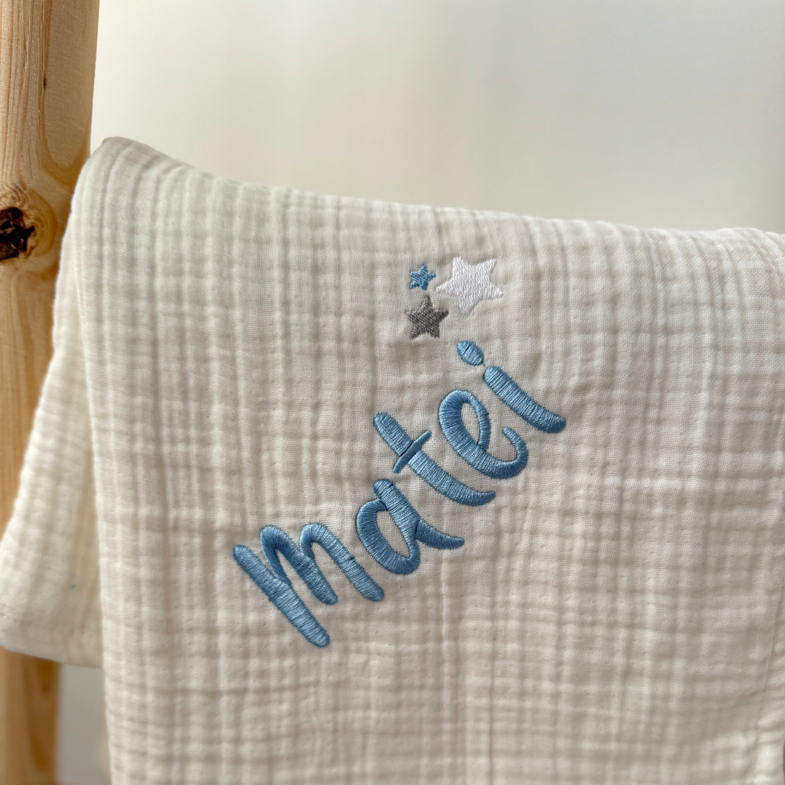 Musselin Baby-Decke mit Namen