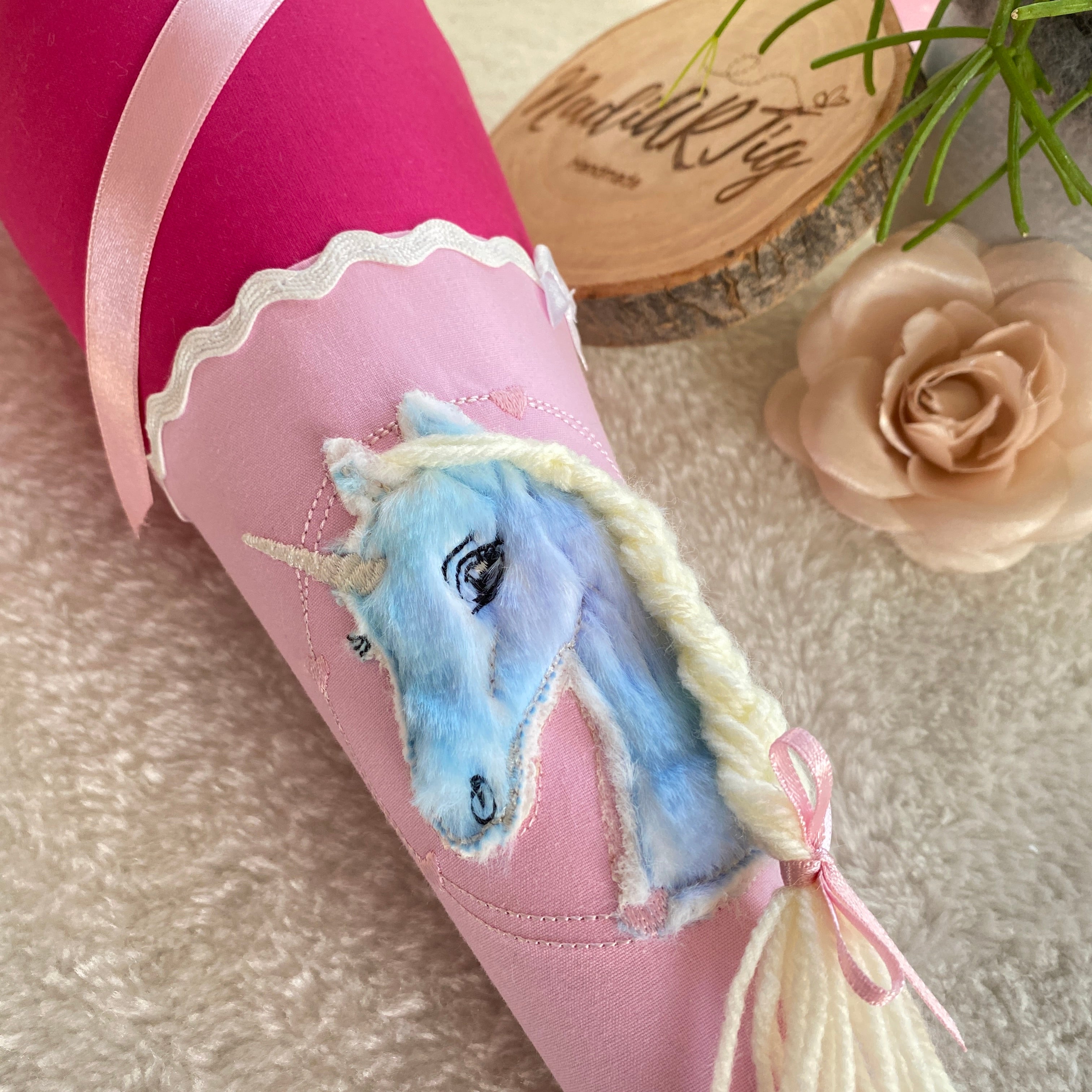 Geschwister-Schultüte Einhorn in pink