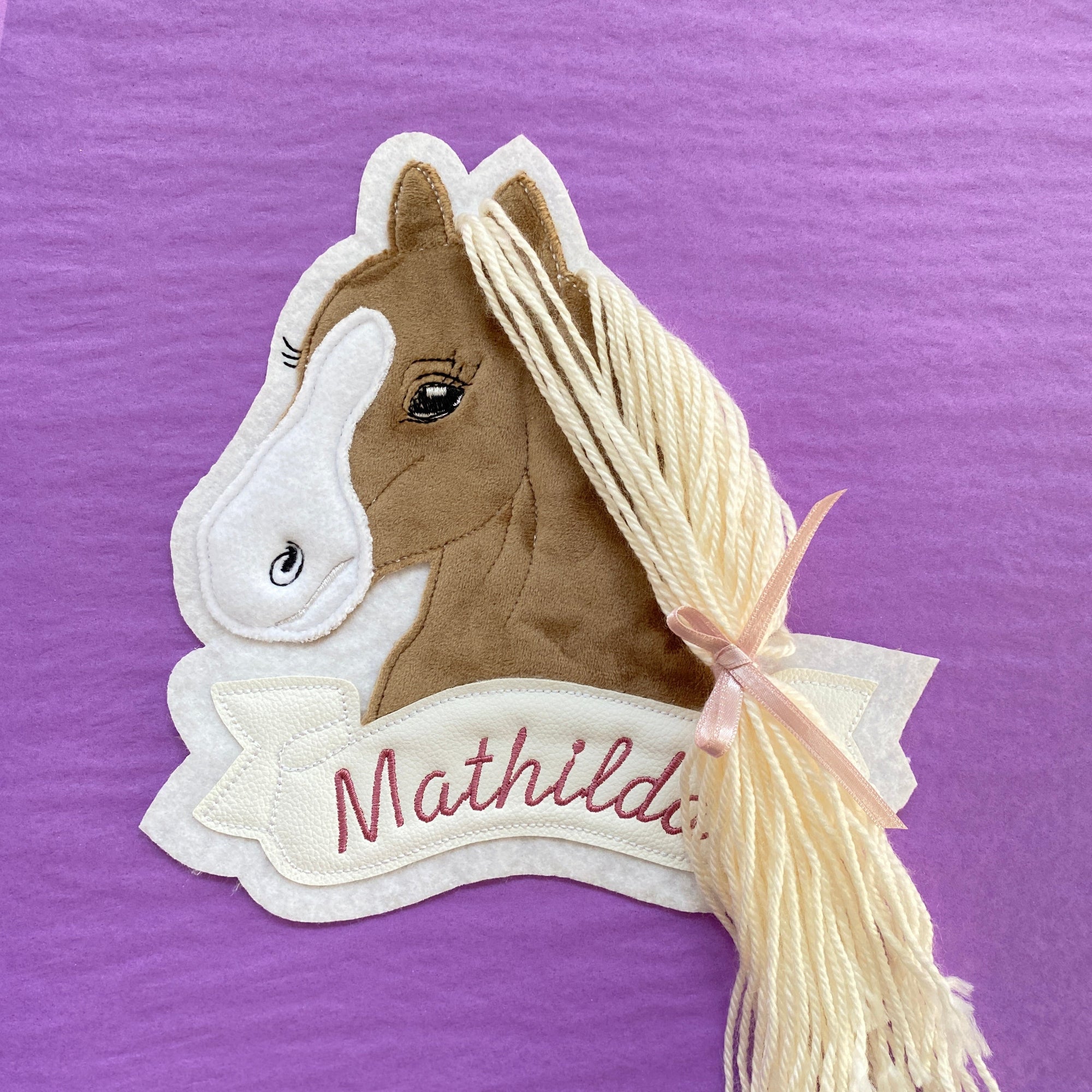 Pferd #8 Patch/Aufnäher - dunkelbraun/beige