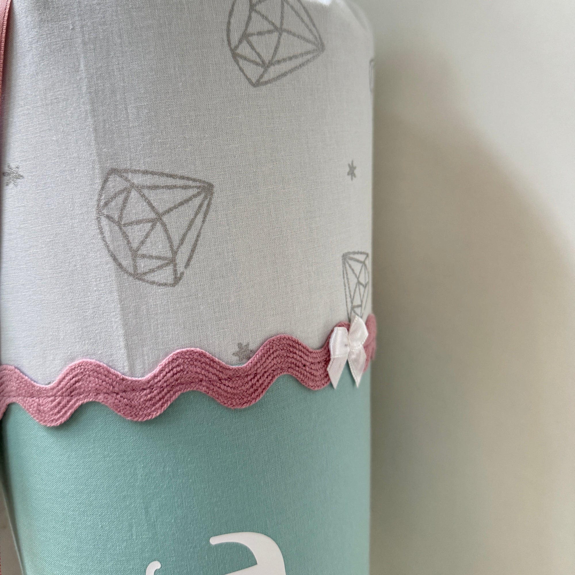 Schultüte Klassik in mint/rosé/glitzer Diamanten