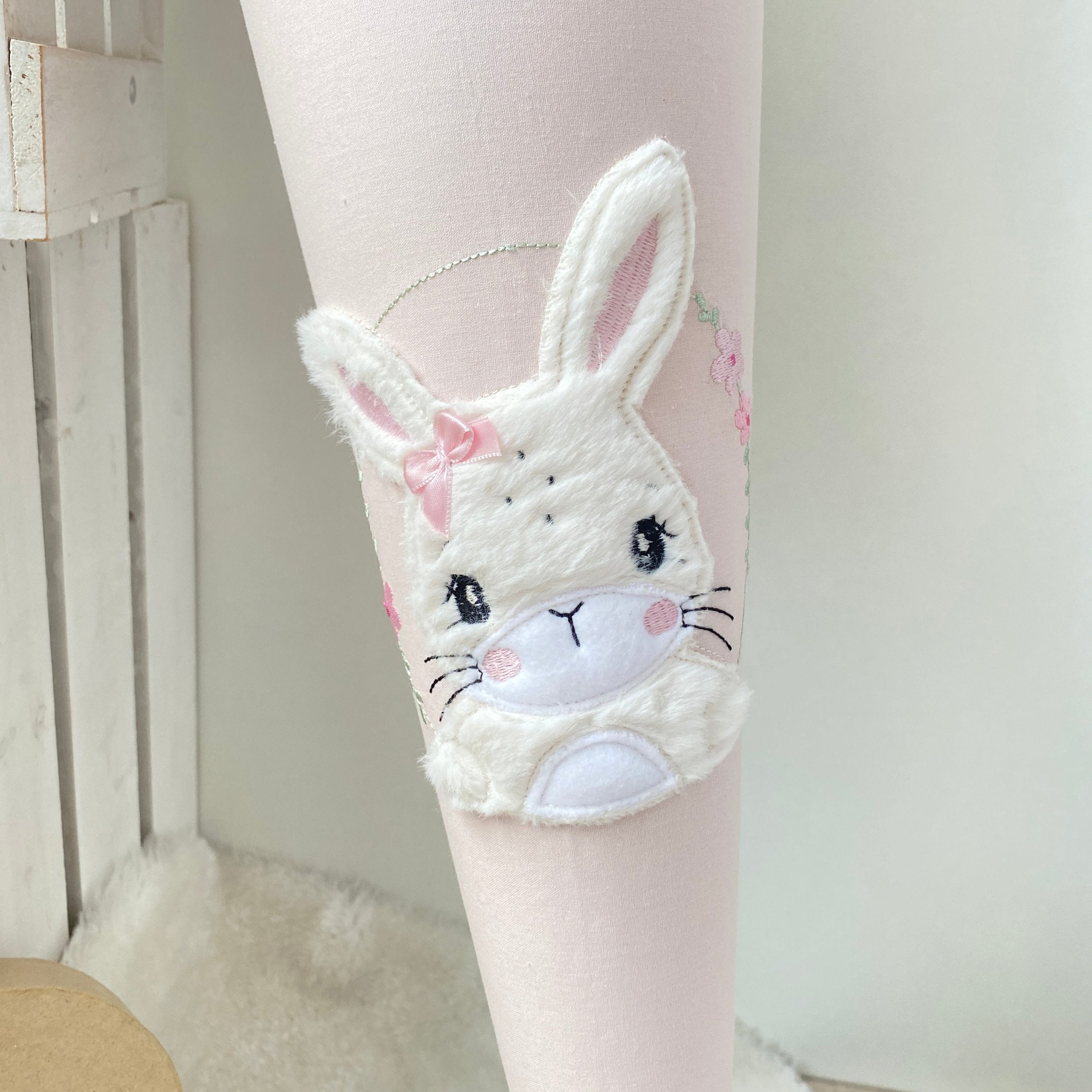 Schultüte Hase in cremebeige/puderrosé