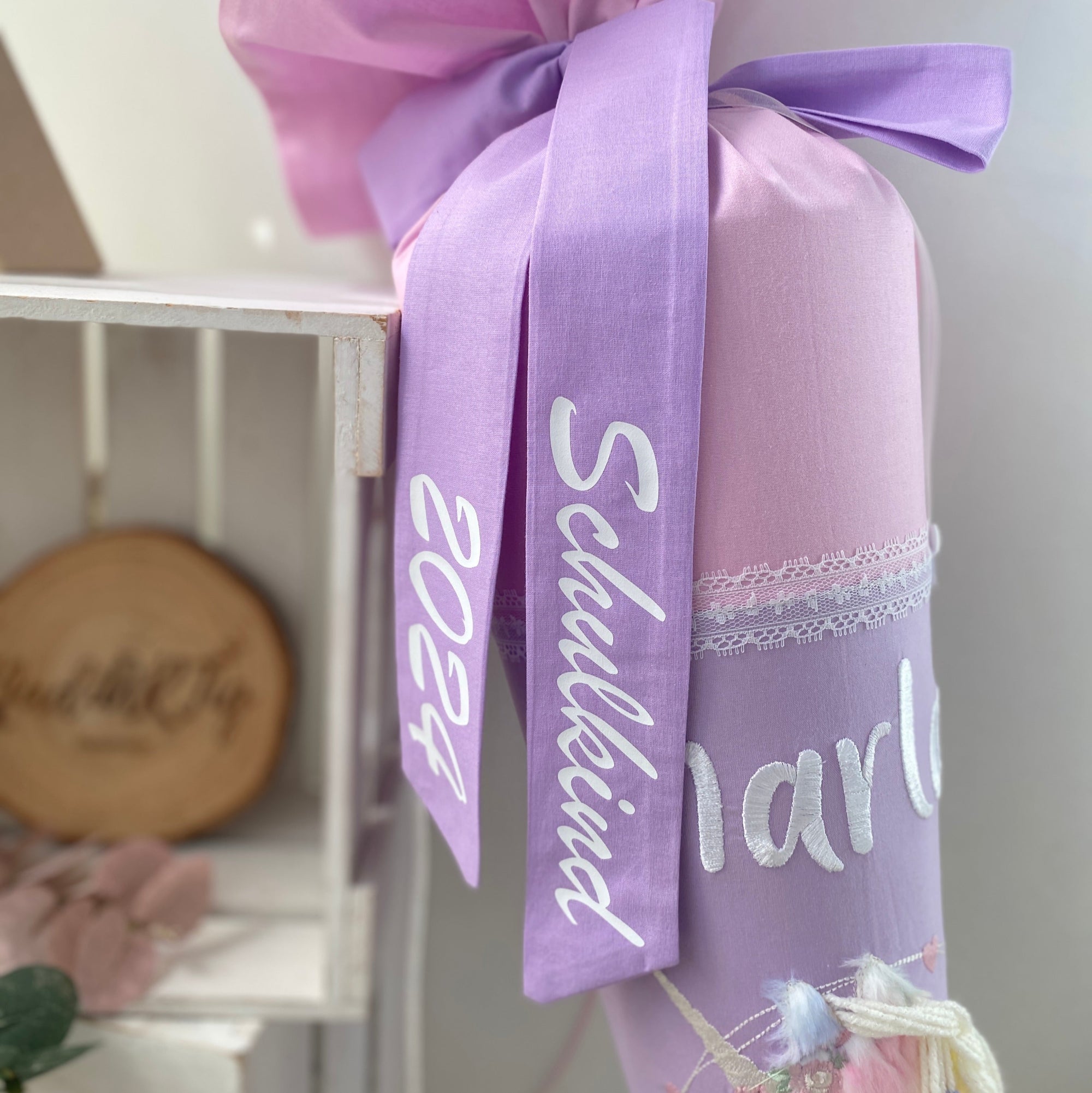 Schultüte buntes Einhorn mit glitzer Mähne in rosa/flieder