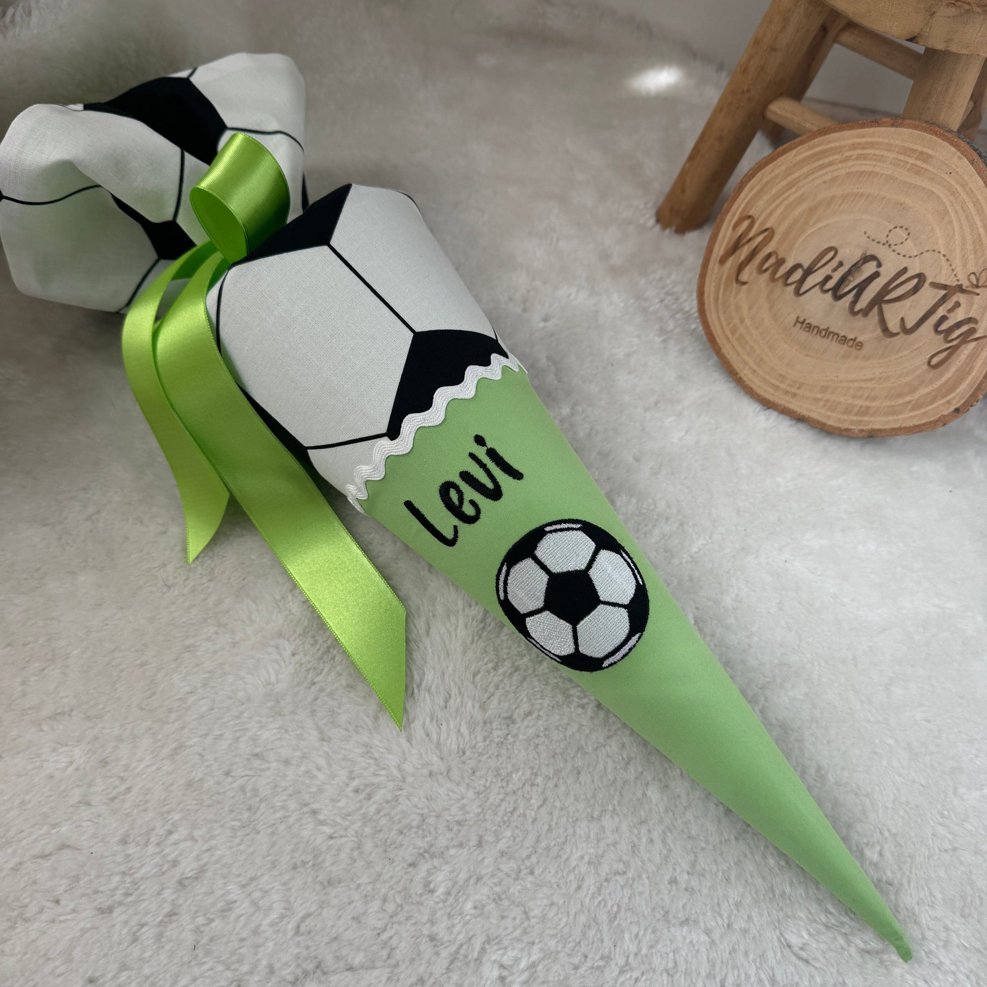 Geschwister-Schultüte Fußball in grün