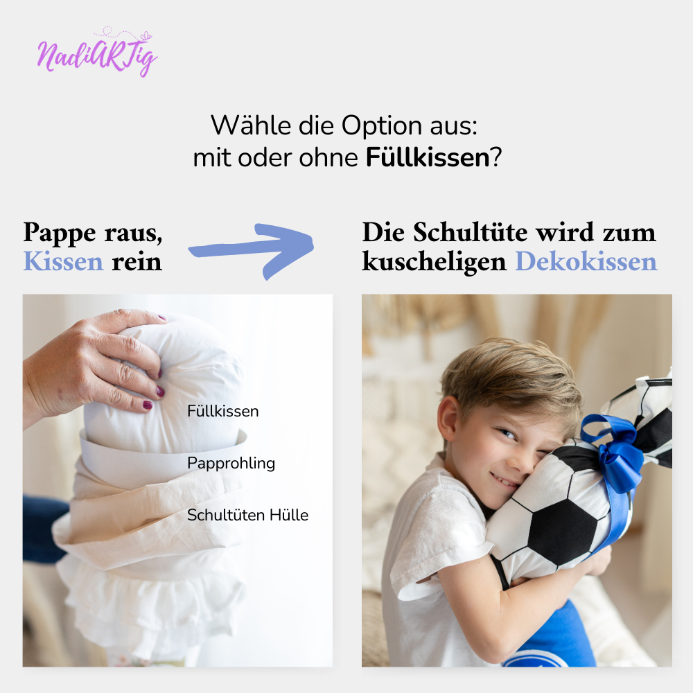 Schultüte Bausteine Figur in grün/gelb