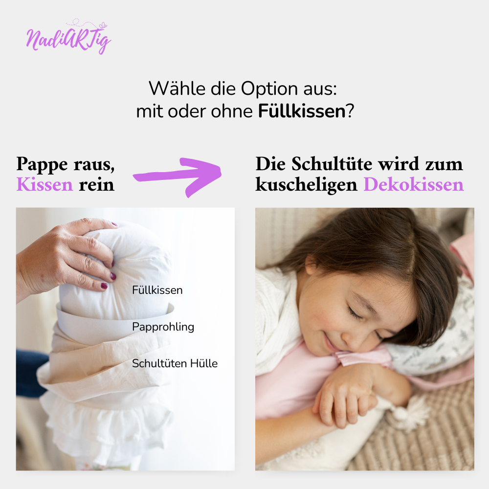 Schultüte Klassik in rot/dunkelblau (Schmetterlinge)