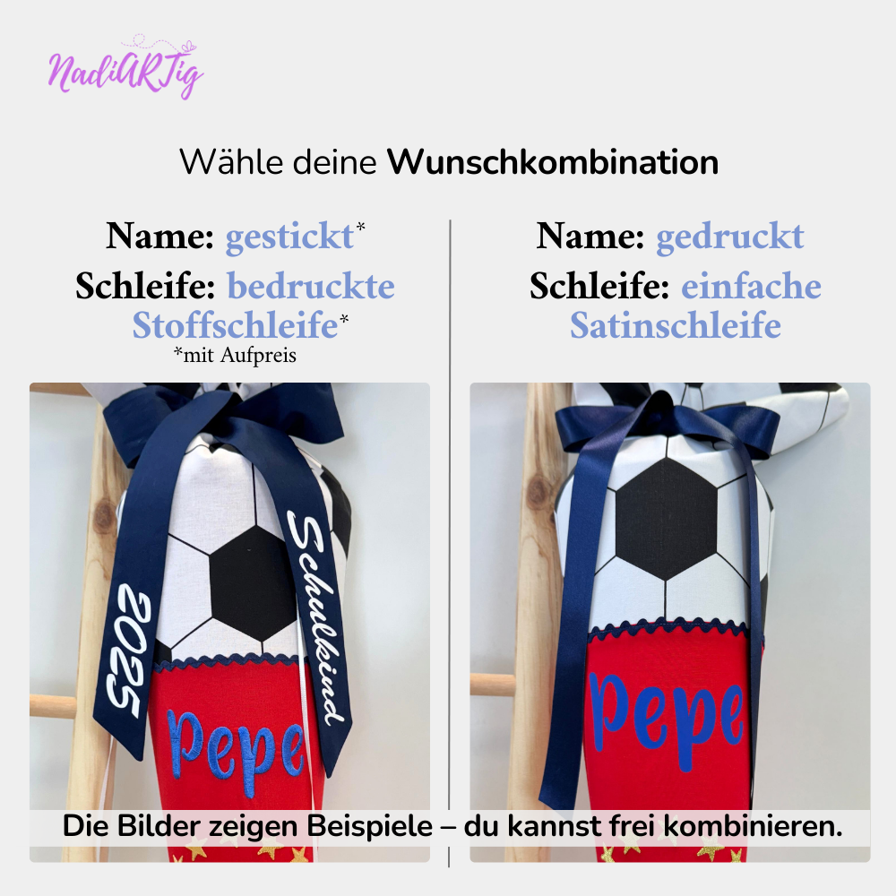 Schultüte Bausteine Figur in grün/gelb