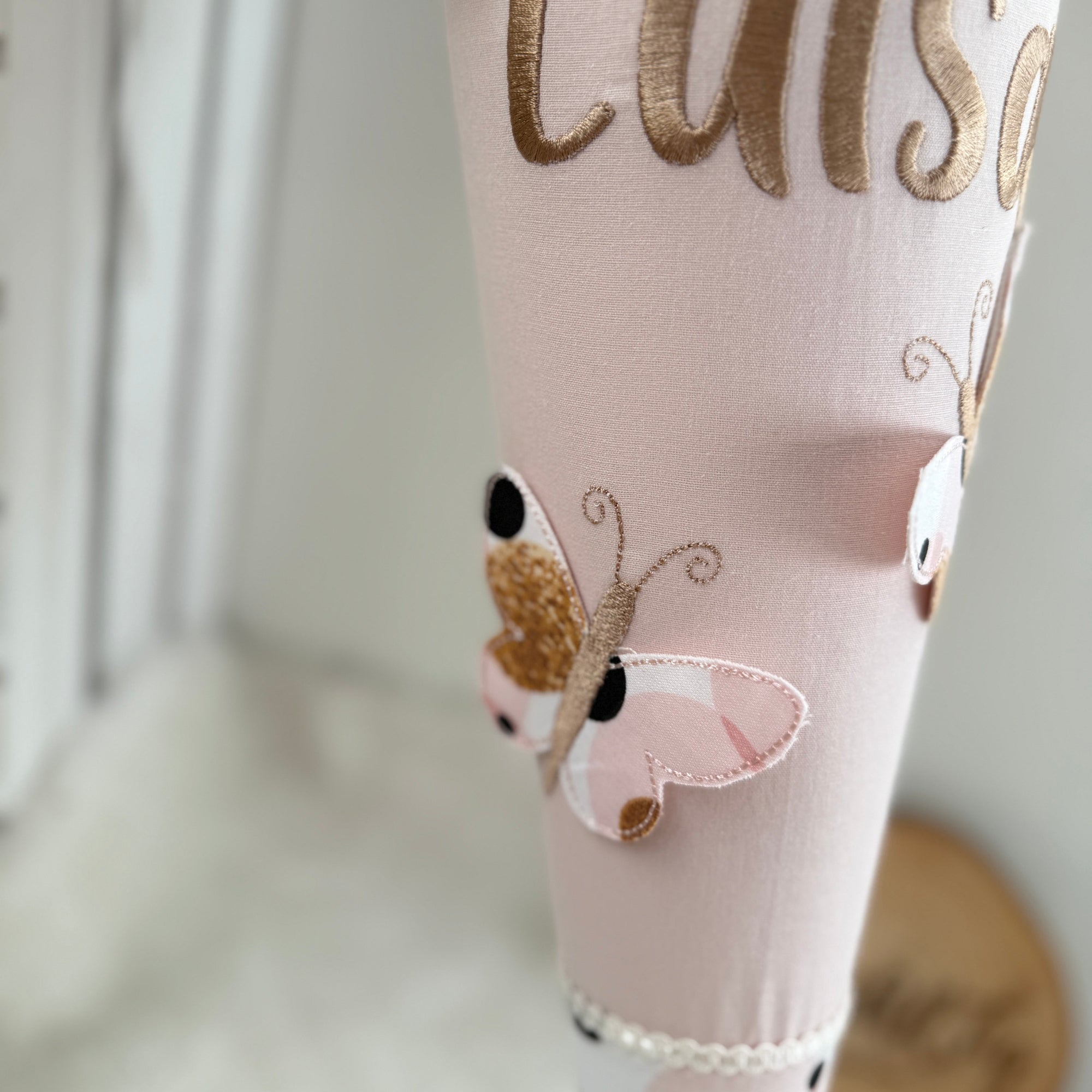 Schultüte Ballerina mit Schmetterlingen in gold/puderrosé