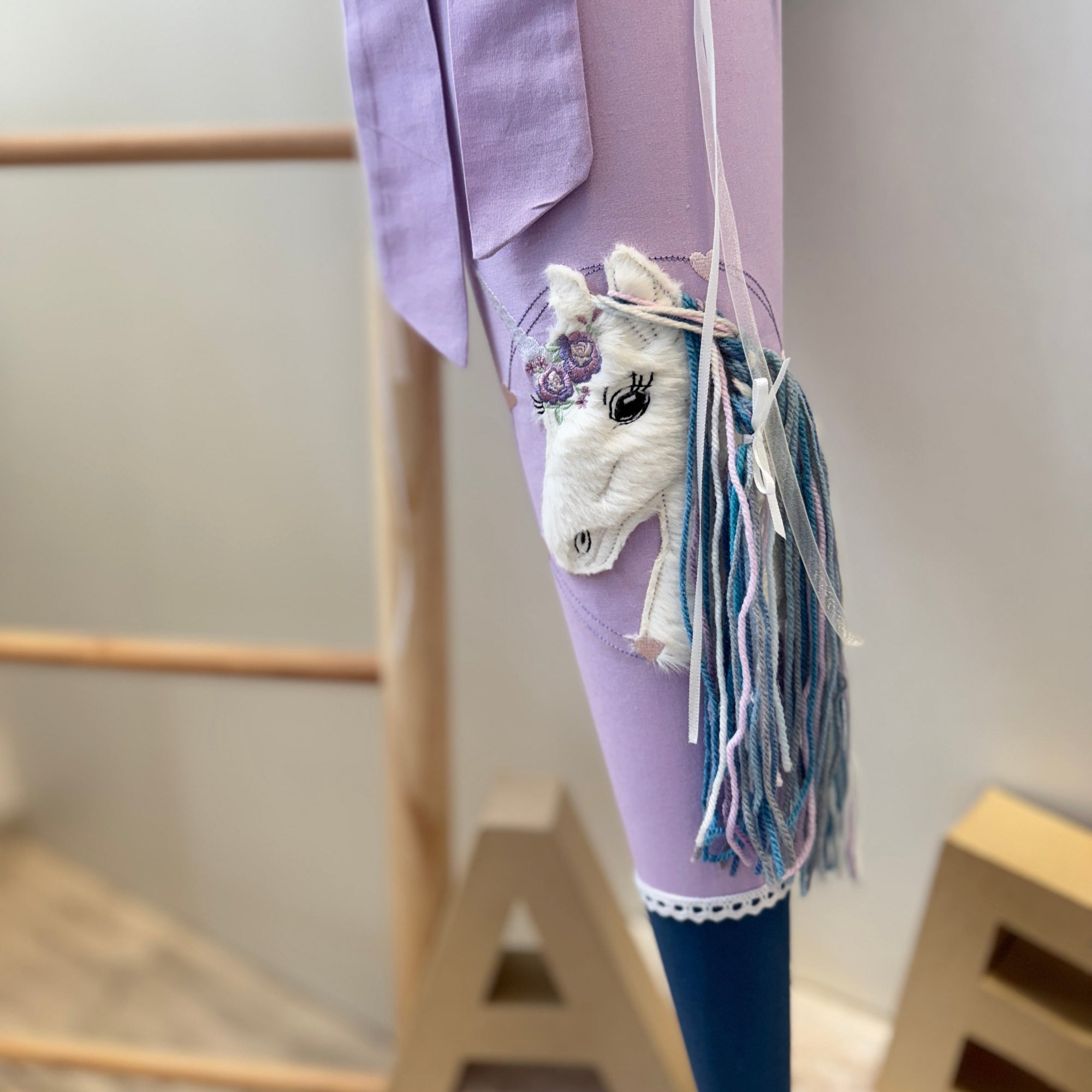 Schultüte Einhorn in dusty blue/flieder