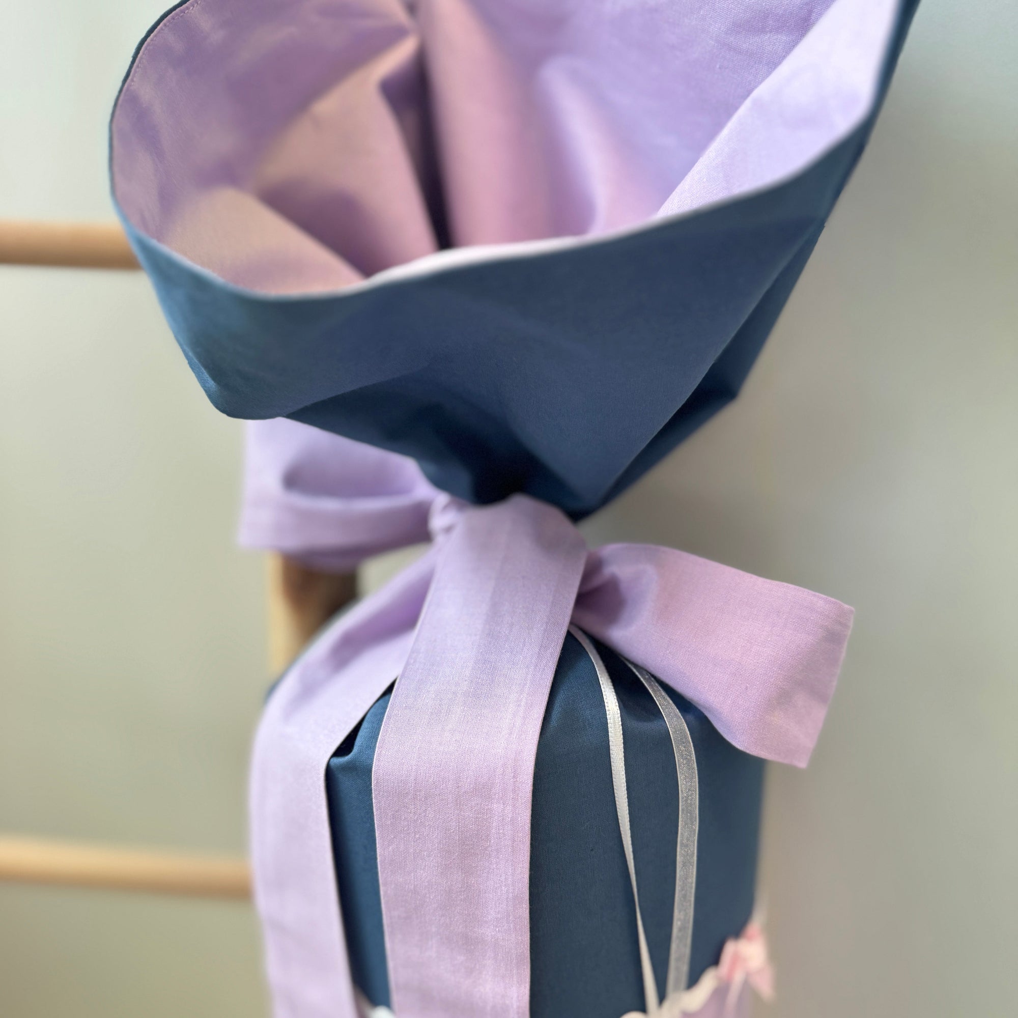 Schultüte Einhorn in dusty blue/flieder