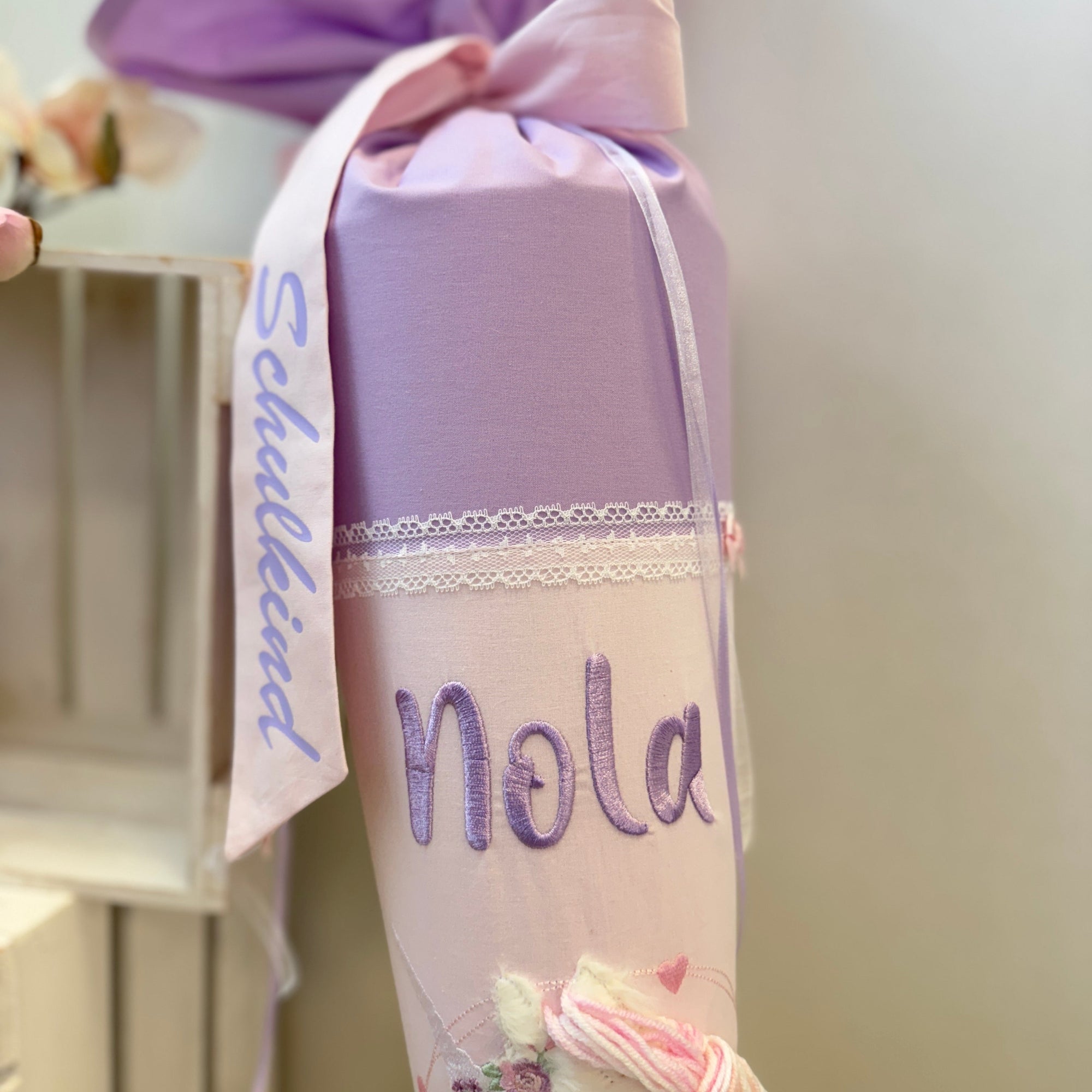 Schultüte Einhorn in flieder/rosé - Blütenzaubär