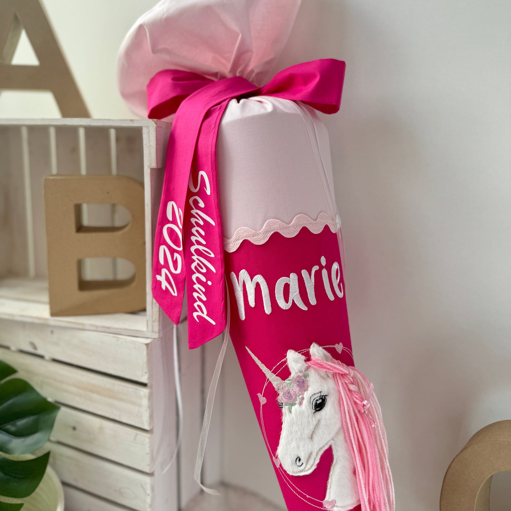 Schultüte Einhorn rosé/pink