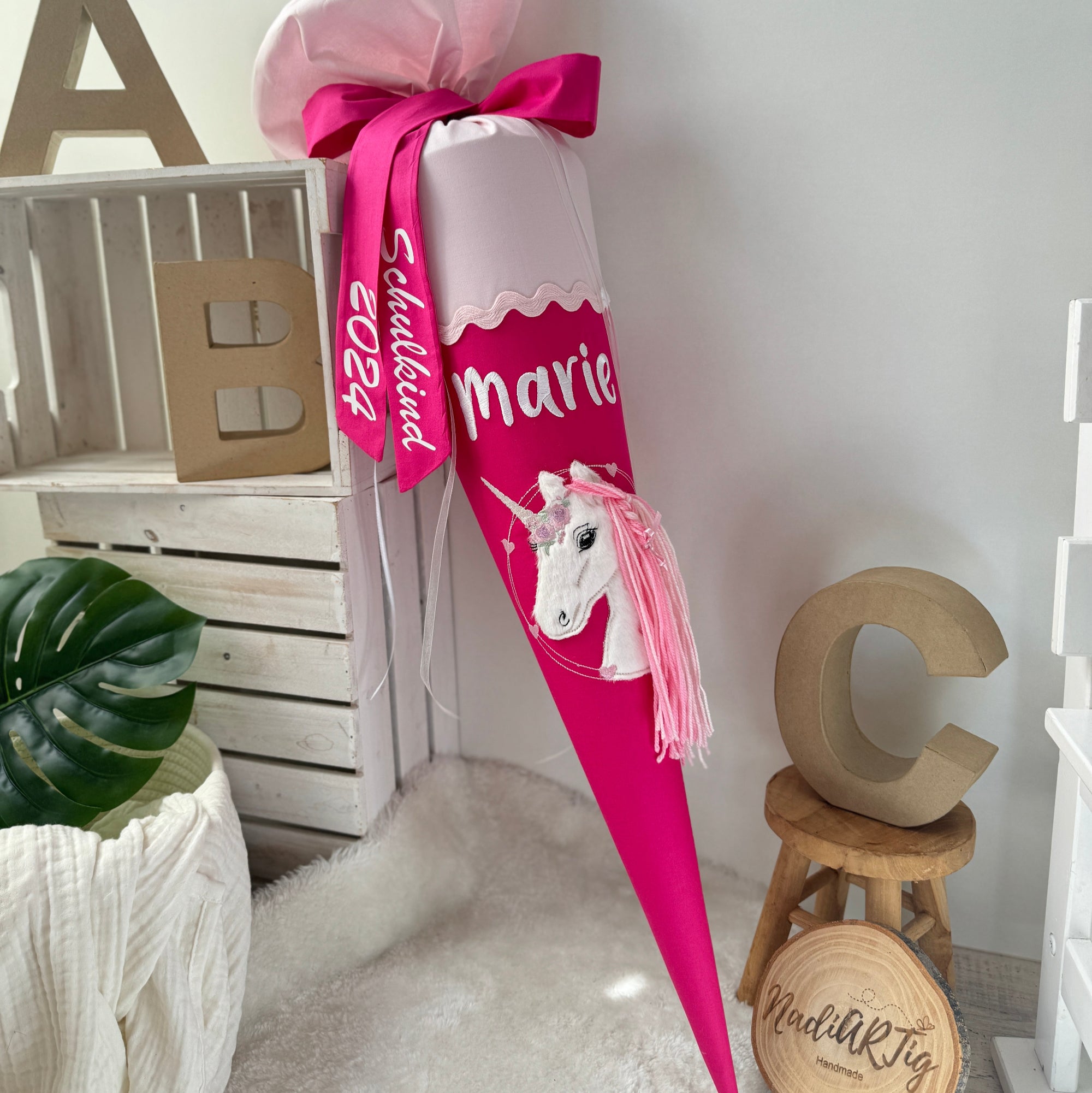 Schultüte Einhorn rosé/pink