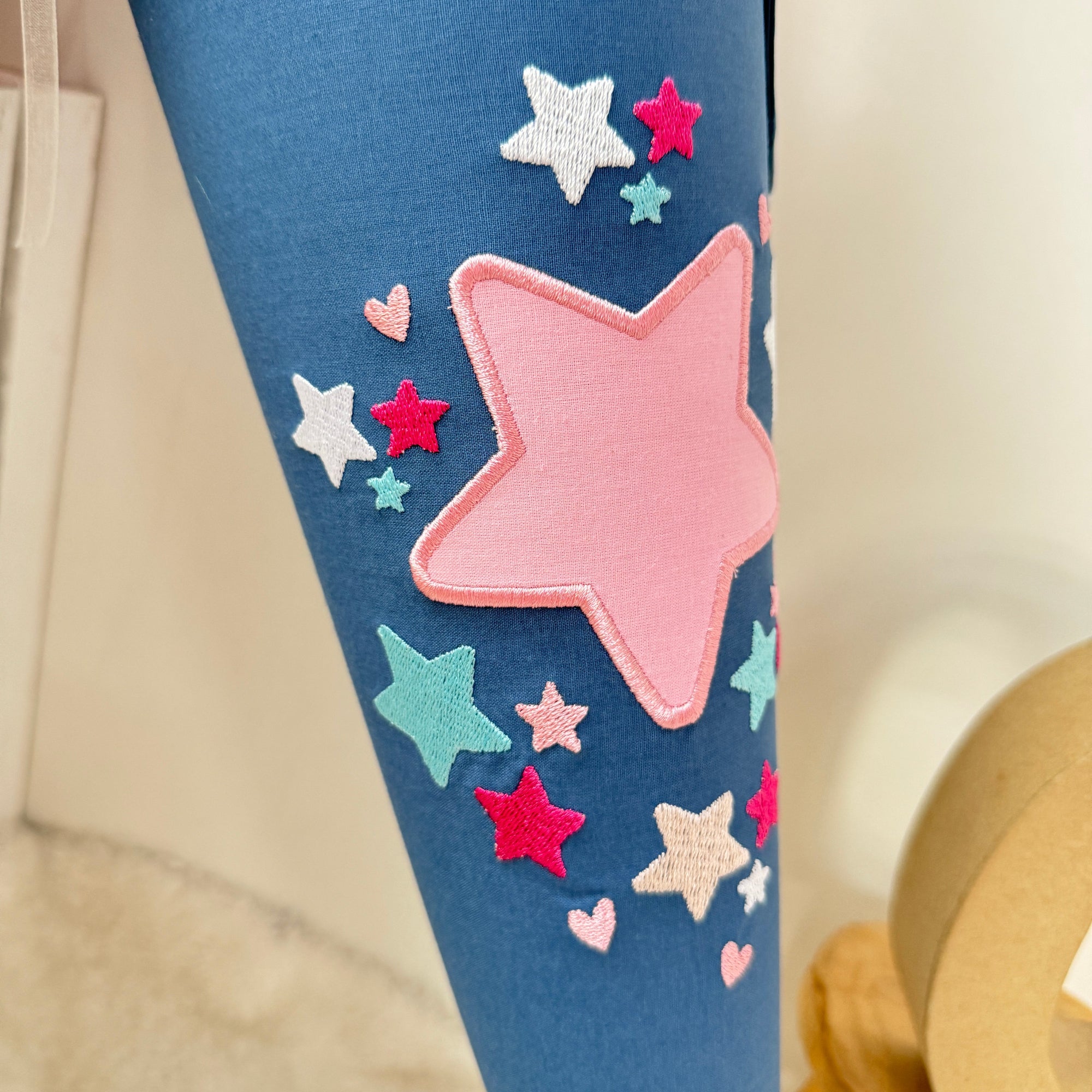 Schultüte Sterne in rosa/dusty blue