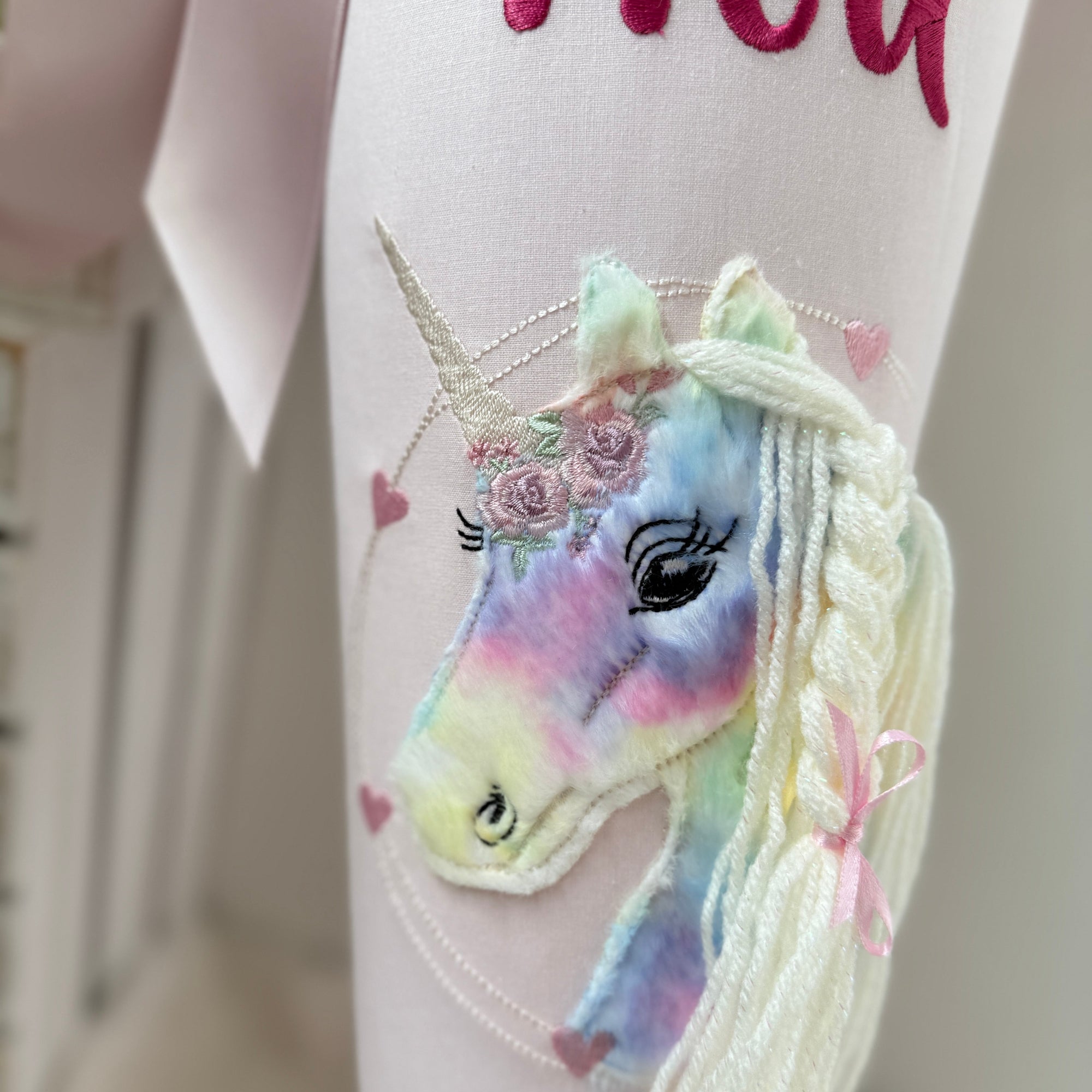 Schultüte buntes Einhorn in pink/rosé